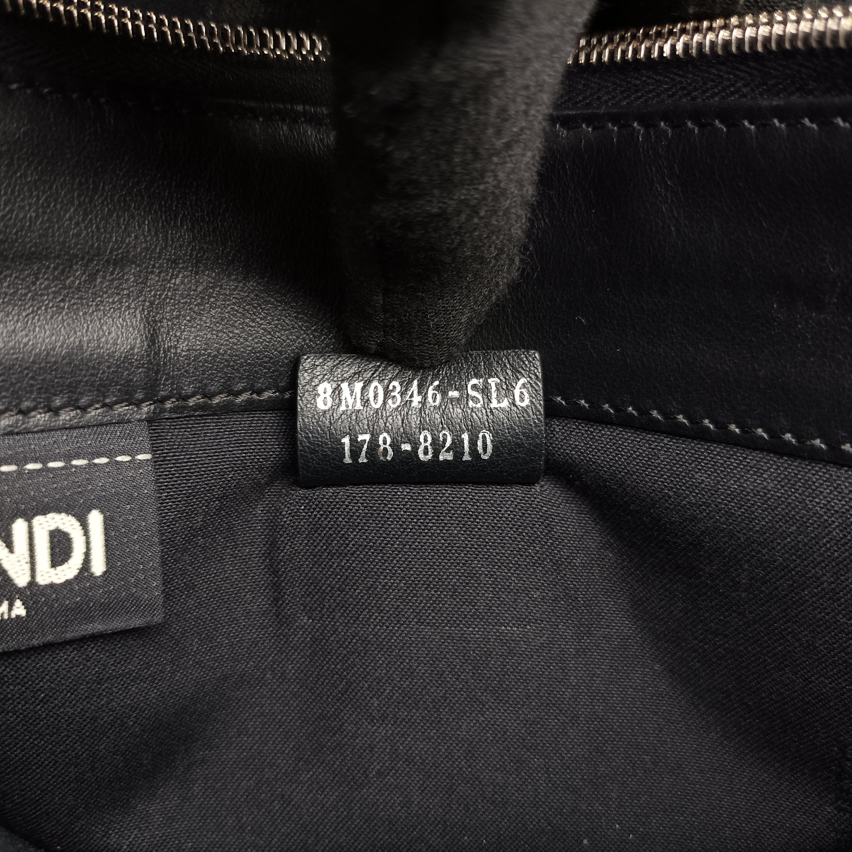 Pre-owned Fendi Monster Eyes Tube Black Leather 8M0346 shoulderbag | stylenewstar