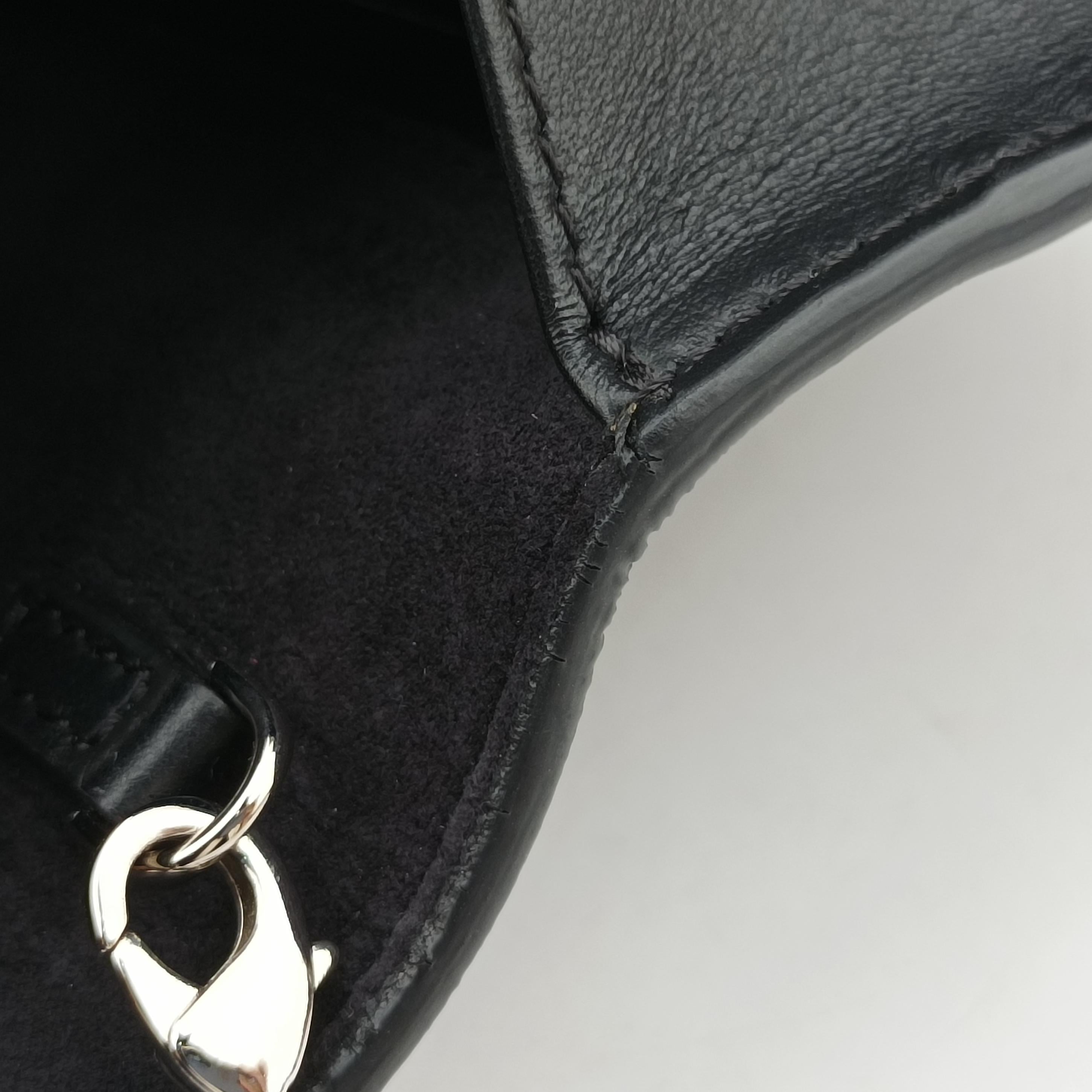 Pre-owned Fendi Monster Eyes Tube Black Leather 8M0346 shoulderbag | stylenewstar