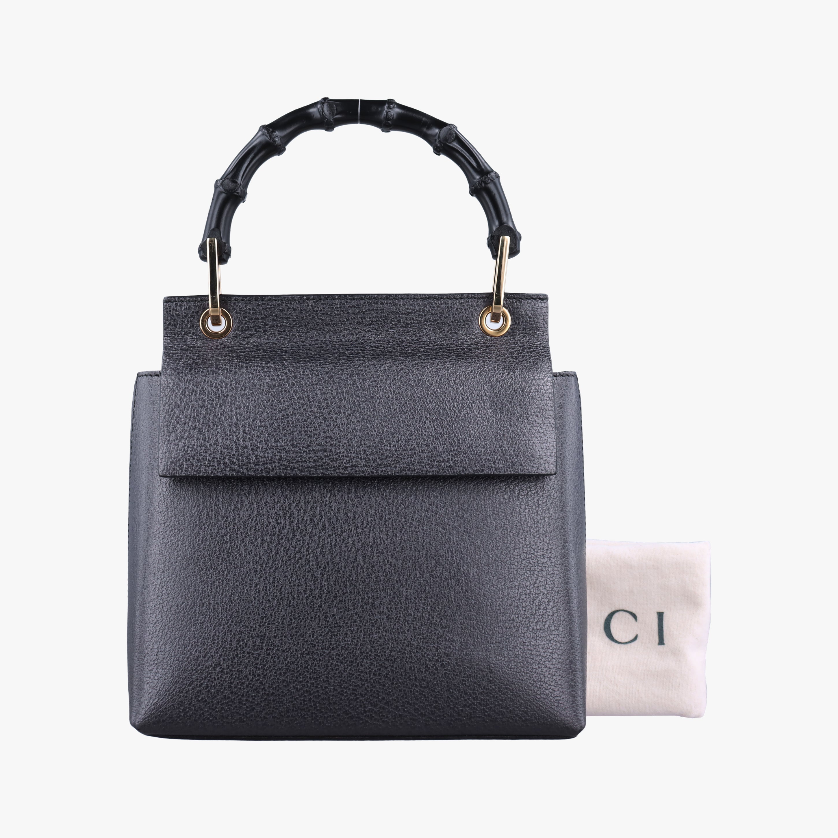 Secondhand Gucci bamboo Black Leather 001.10 handbag | stylenewstar