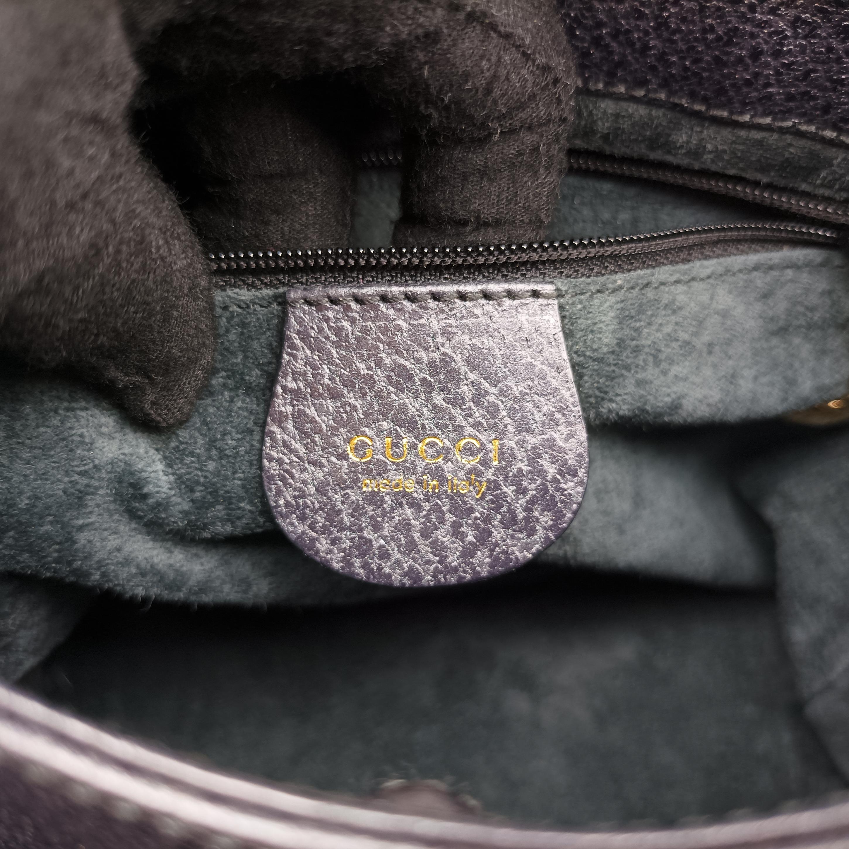 Secondhand Gucci bamboo Black Leather 001.10 handbag | stylenewstar