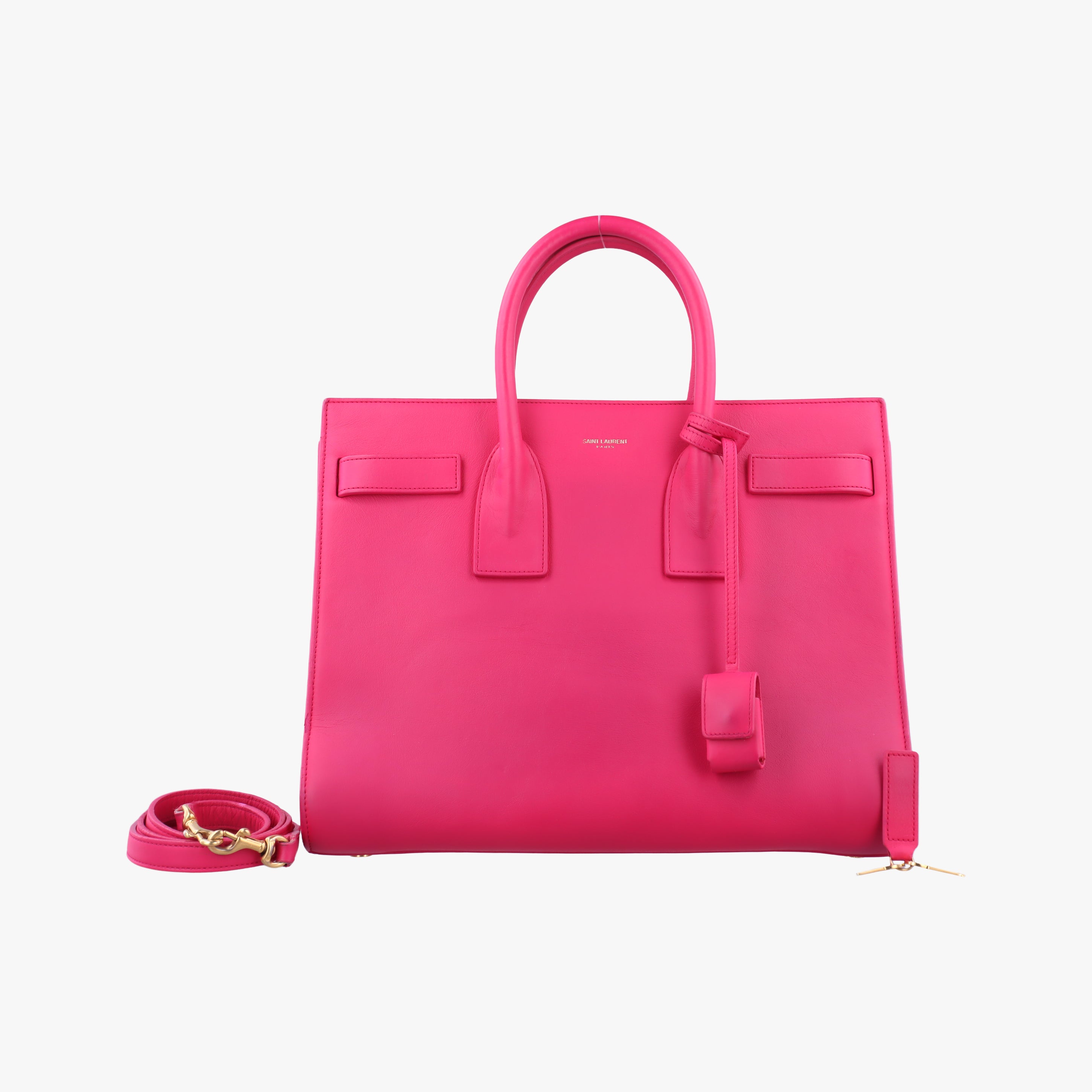 Pre-owned Yves Saint Laurent SAC DE JOUR Rose Leather 355153 shoulderbag | stylenewstar