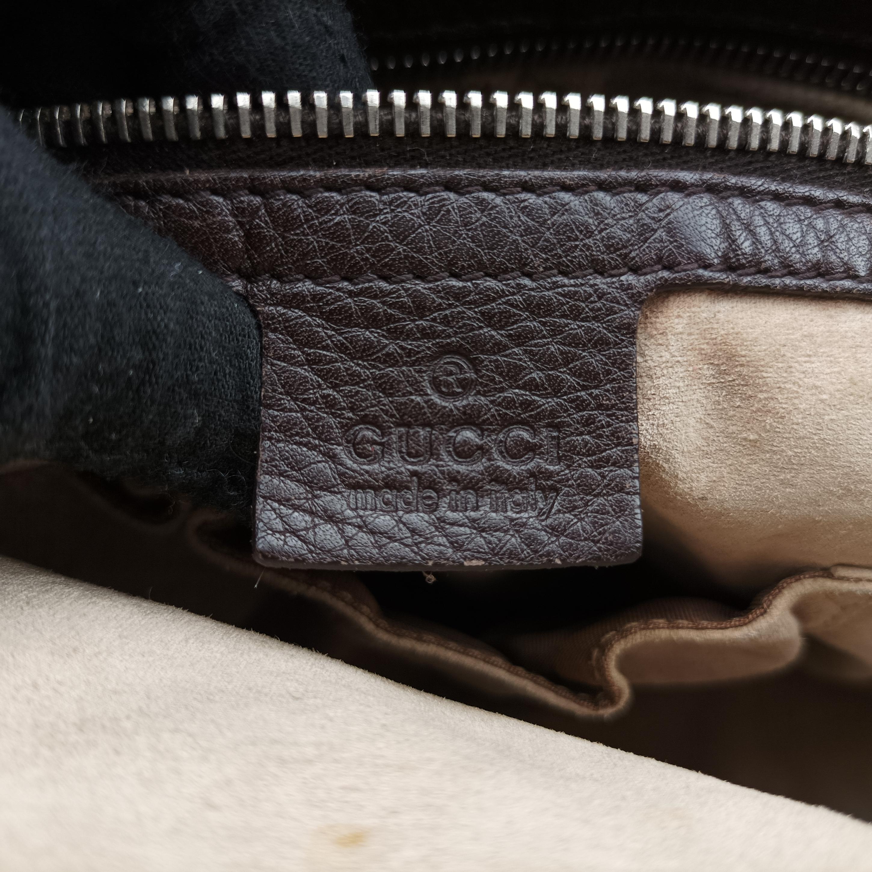 Pre-owned Gucci Messenger  logo Brown Leather 233329 shoulderbag | stylenewstar