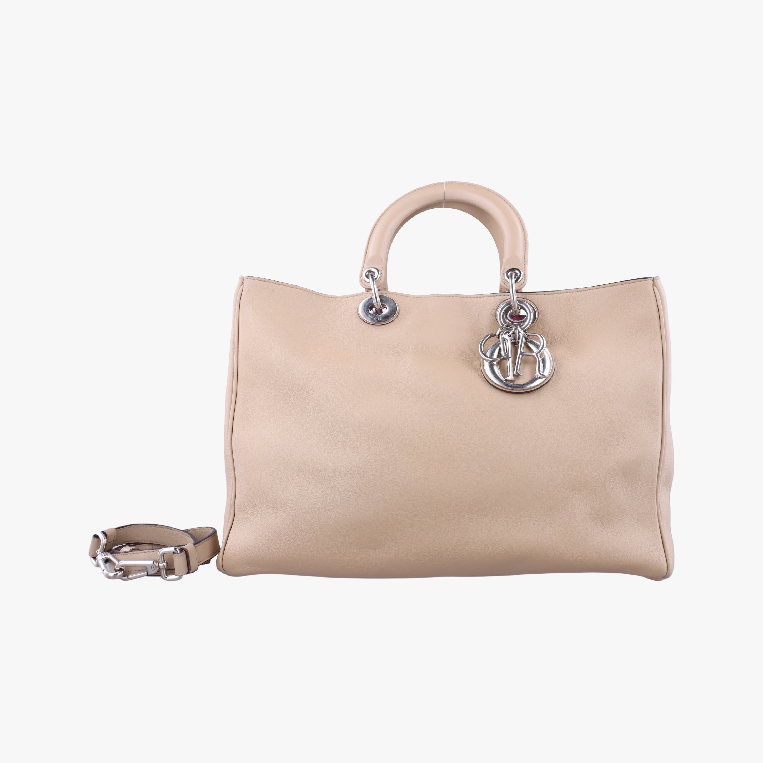 Pre-owned Christian Dior Diorissimo Beige Leather  shoulderbag | stylenewstar