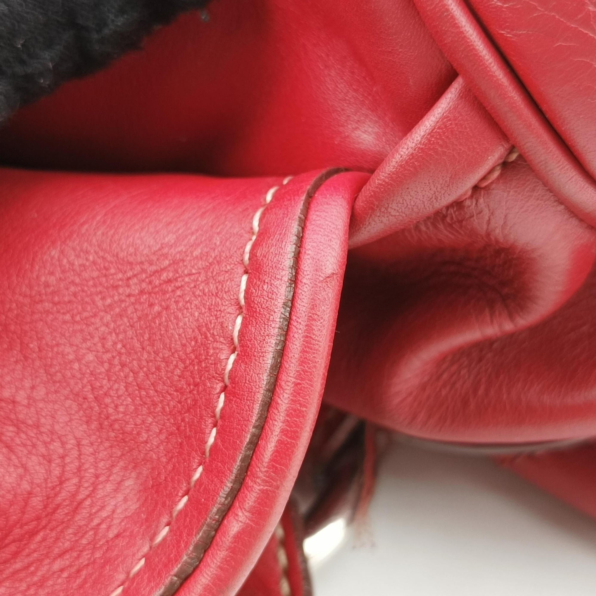 Pre-owned Christian Dior CD logo Red Leather  handbag | stylenewstar