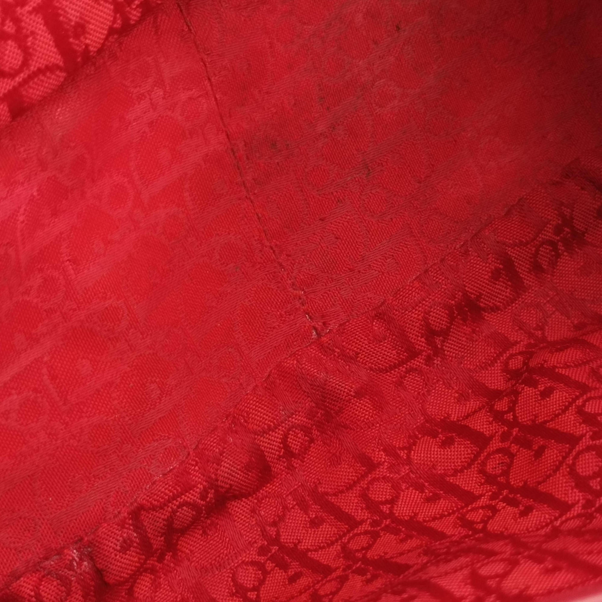 Pre-owned Christian Dior CD logo Red Leather  handbag | stylenewstar