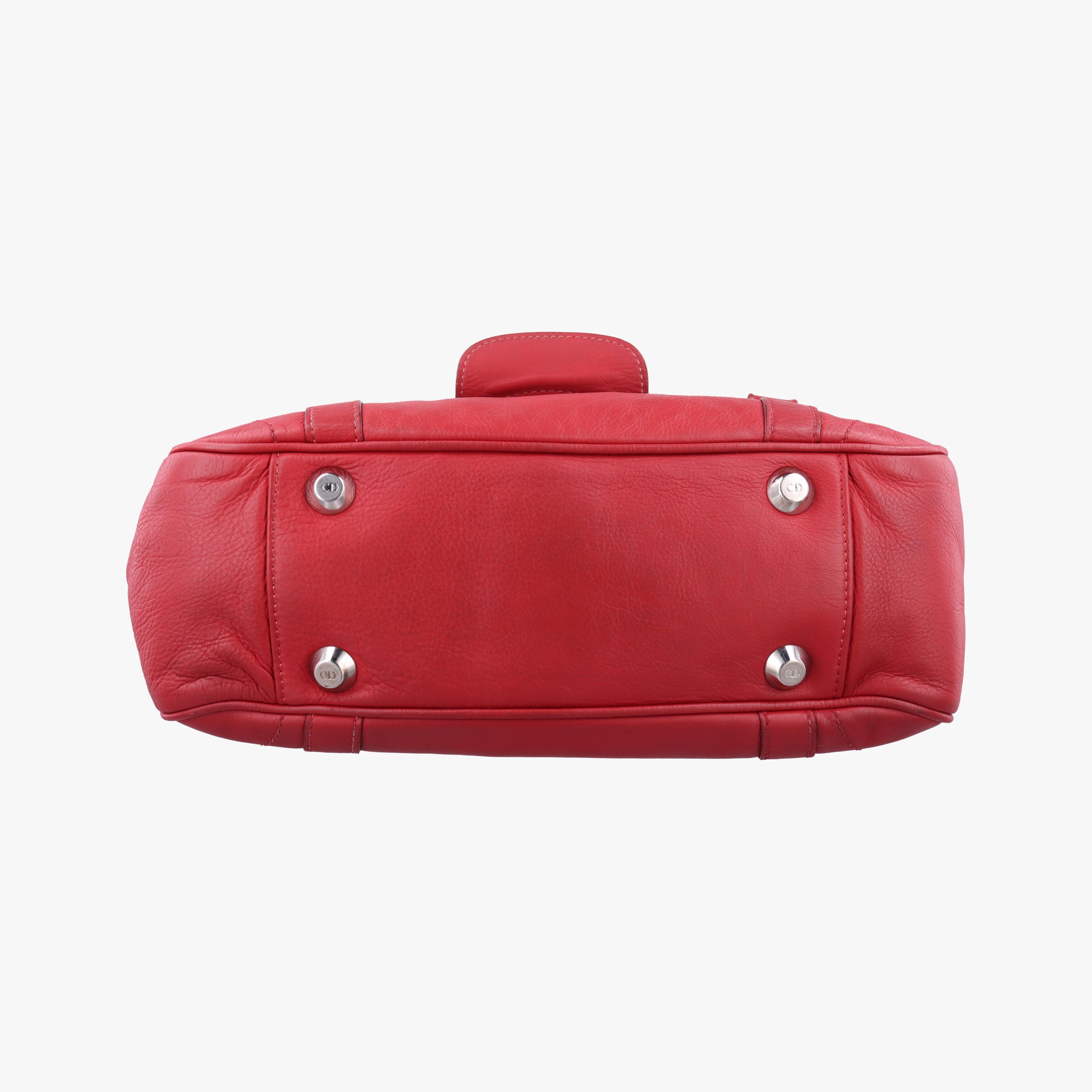 Pre-owned Christian Dior CD logo Red Leather  handbag | stylenewstar