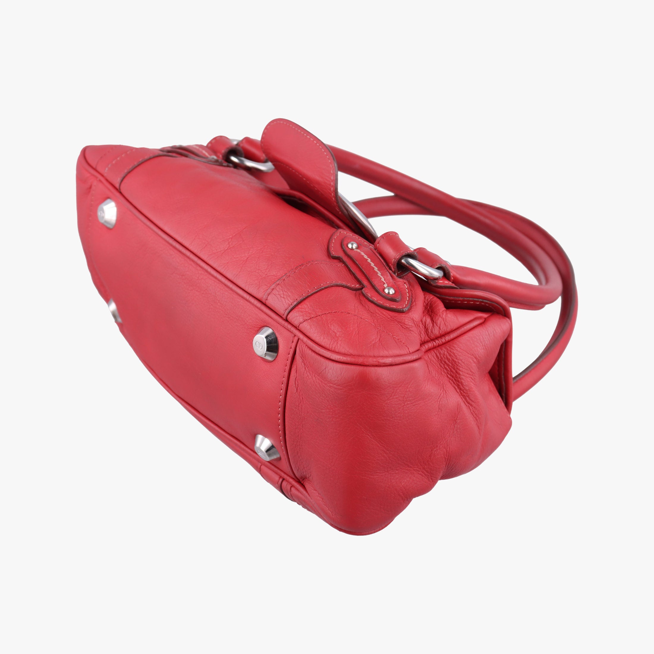 Pre-owned Christian Dior CD logo Red Leather  handbag | stylenewstar