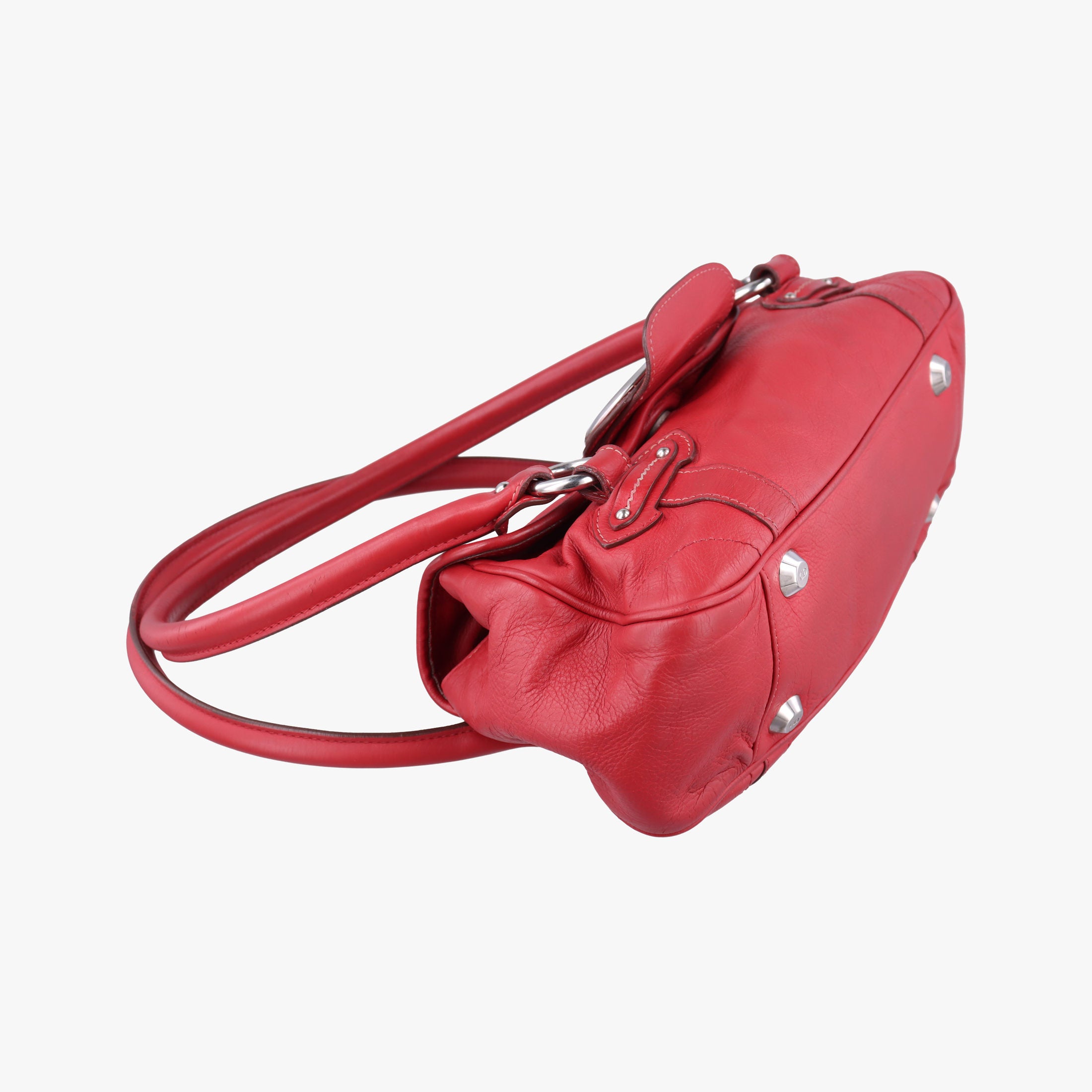 Pre-owned Christian Dior CD logo Red Leather  handbag | stylenewstar