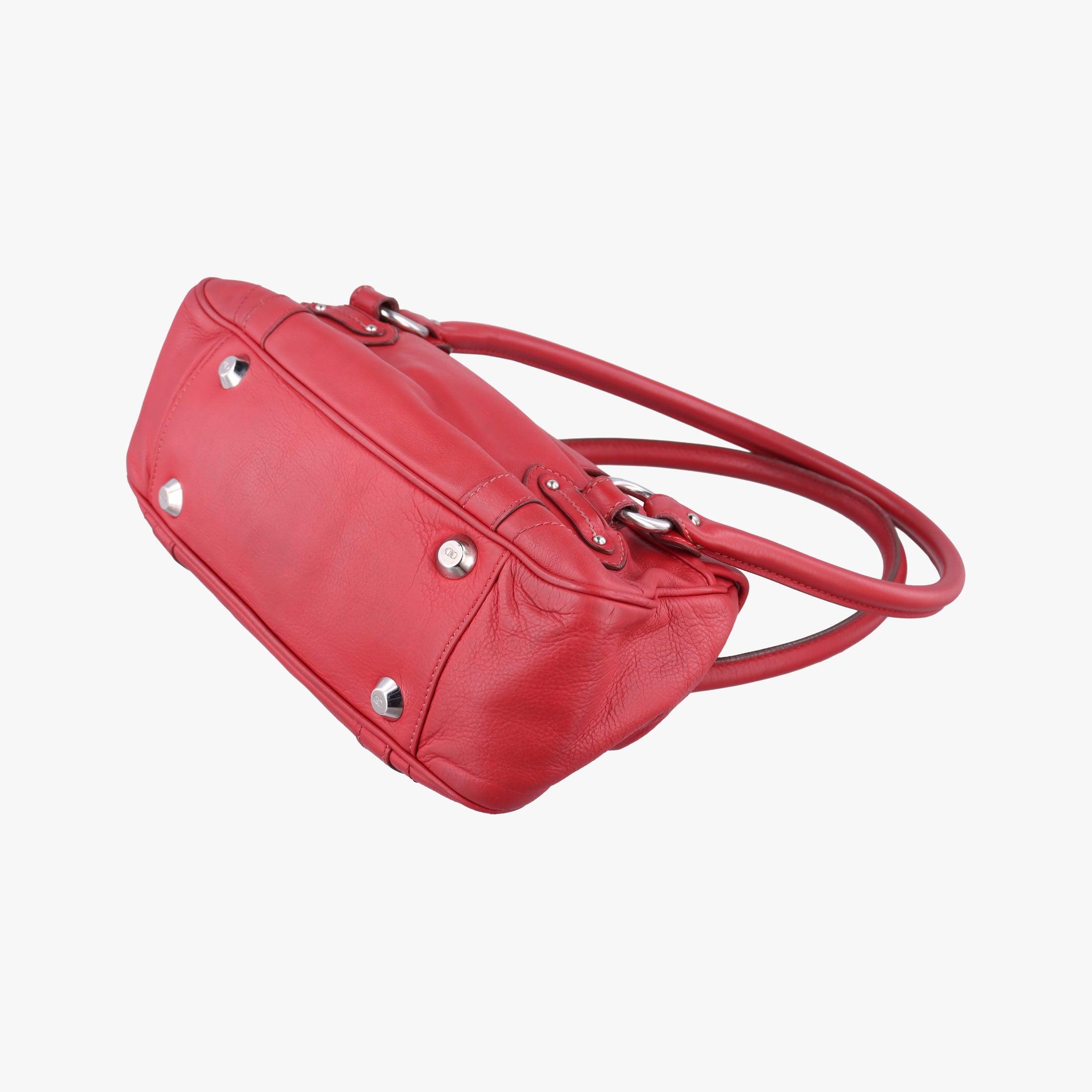 Pre-owned Christian Dior CD logo Red Leather  handbag | stylenewstar