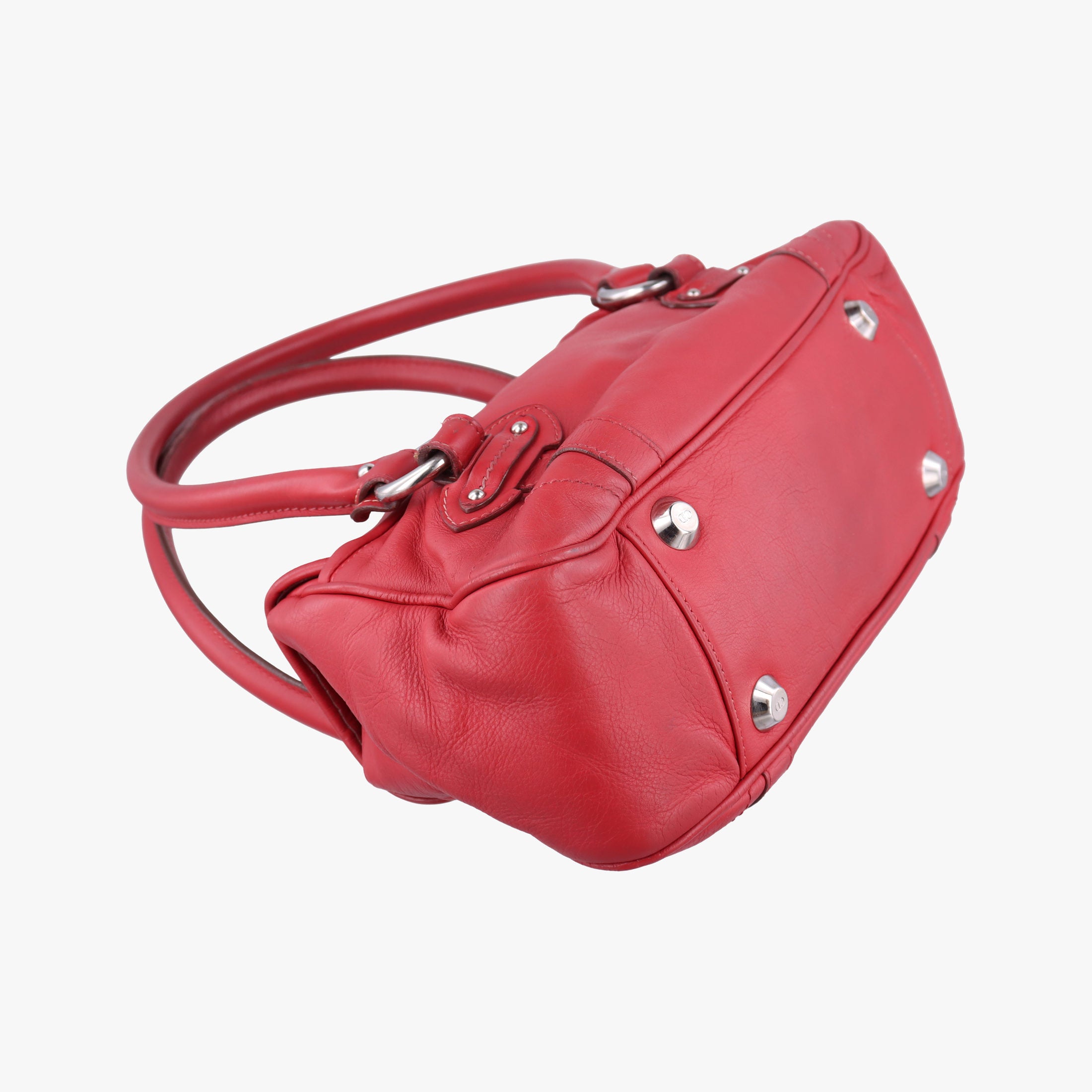 Pre-owned Christian Dior CD logo Red Leather  handbag | stylenewstar