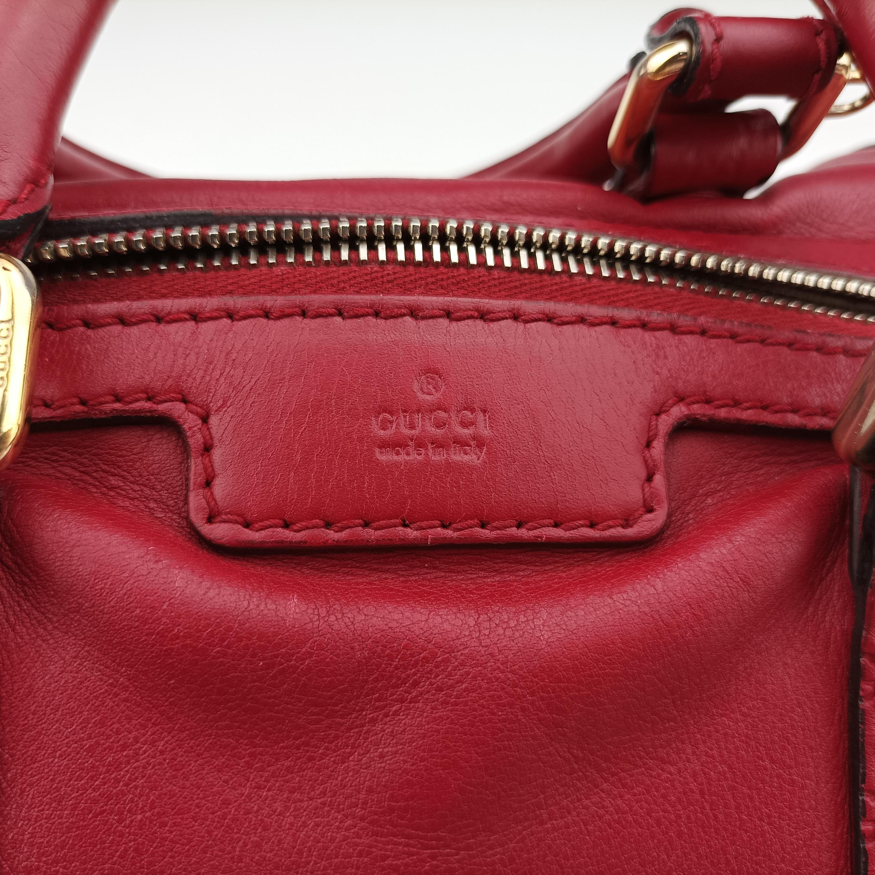 Pre-owned Gucci Sherry Line Red Leather 269876 shoulderbag | stylenewstar