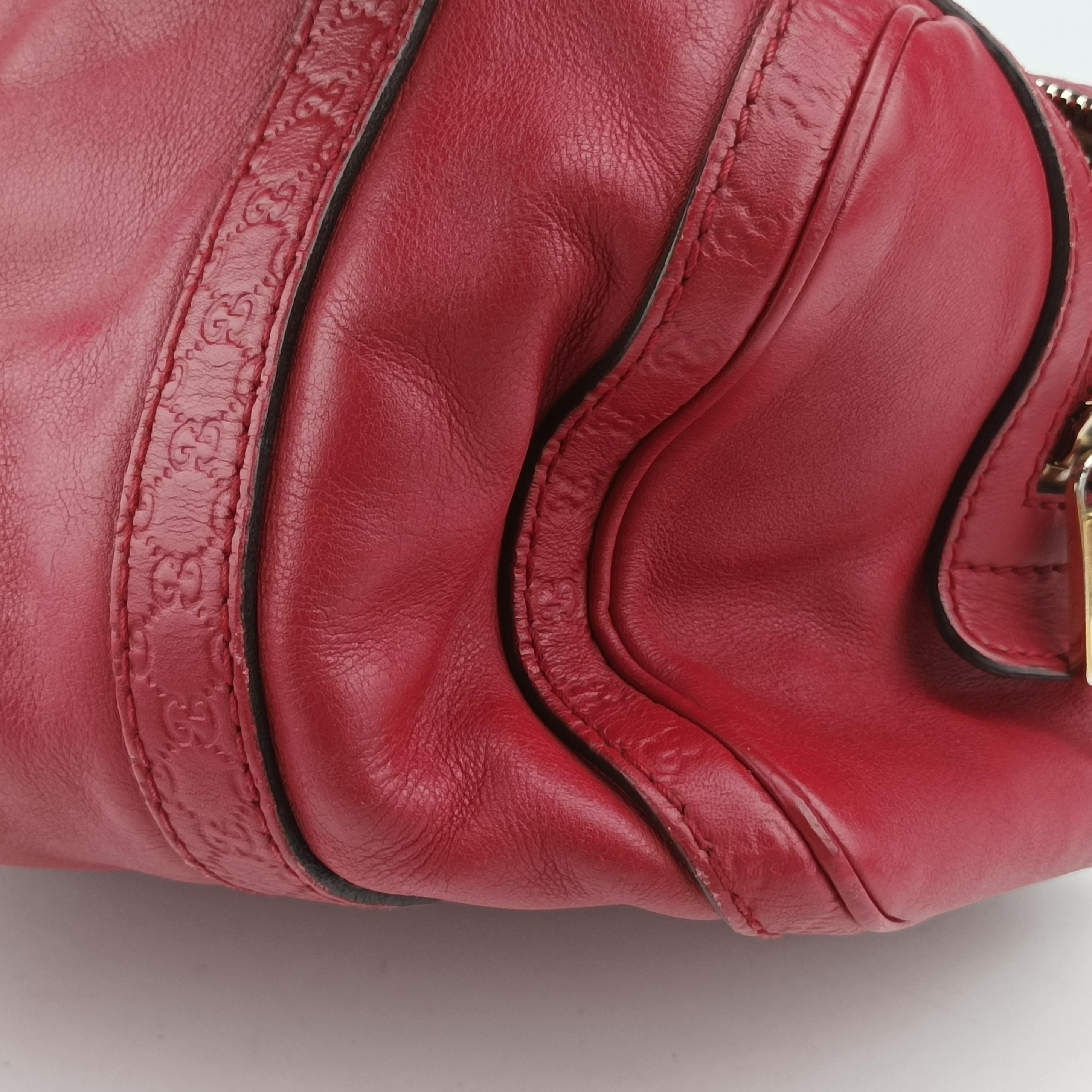 Pre-owned Gucci Sherry Line Red Leather 269876 shoulderbag | stylenewstar