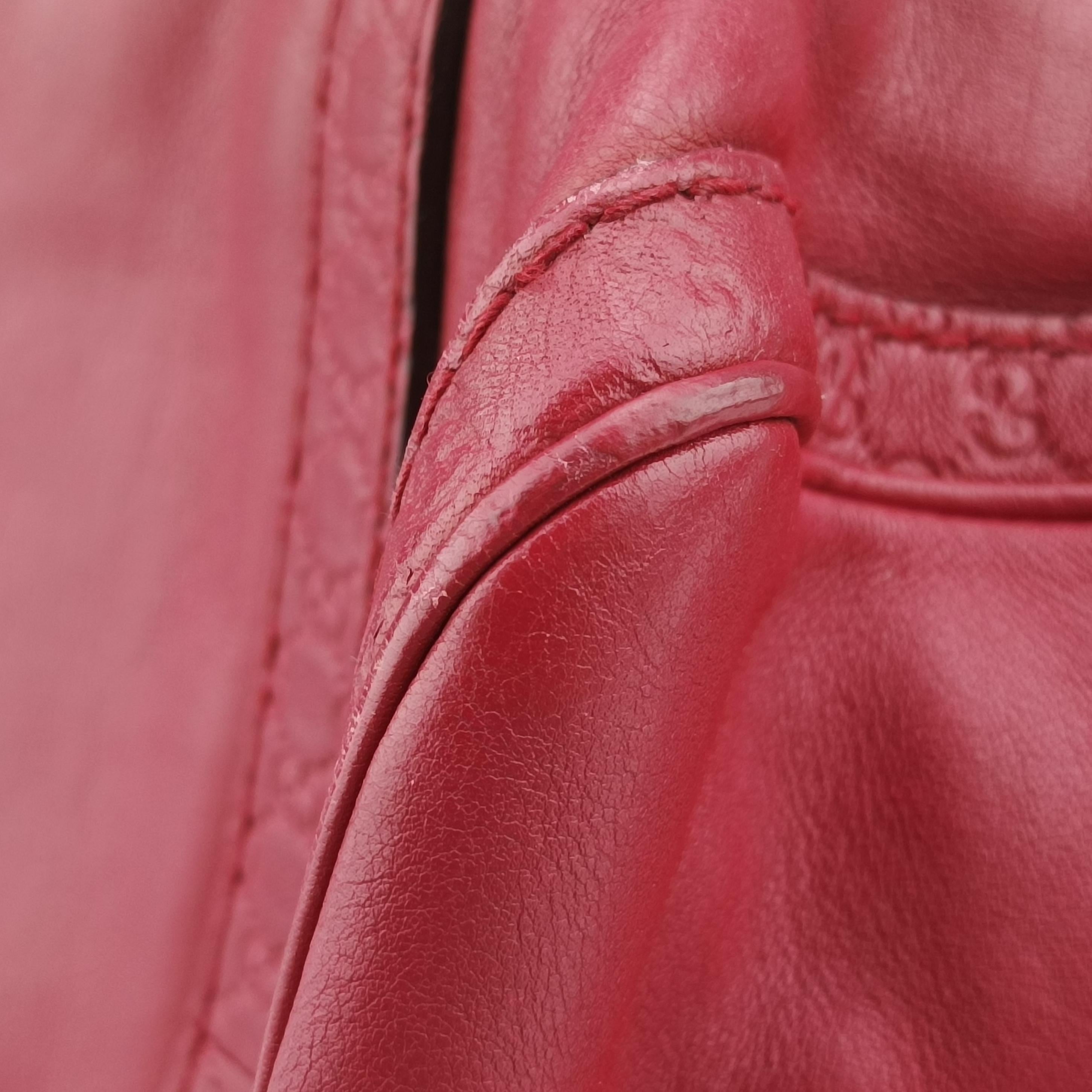 Pre-owned Gucci Sherry Line Red Leather 269876 shoulderbag | stylenewstar