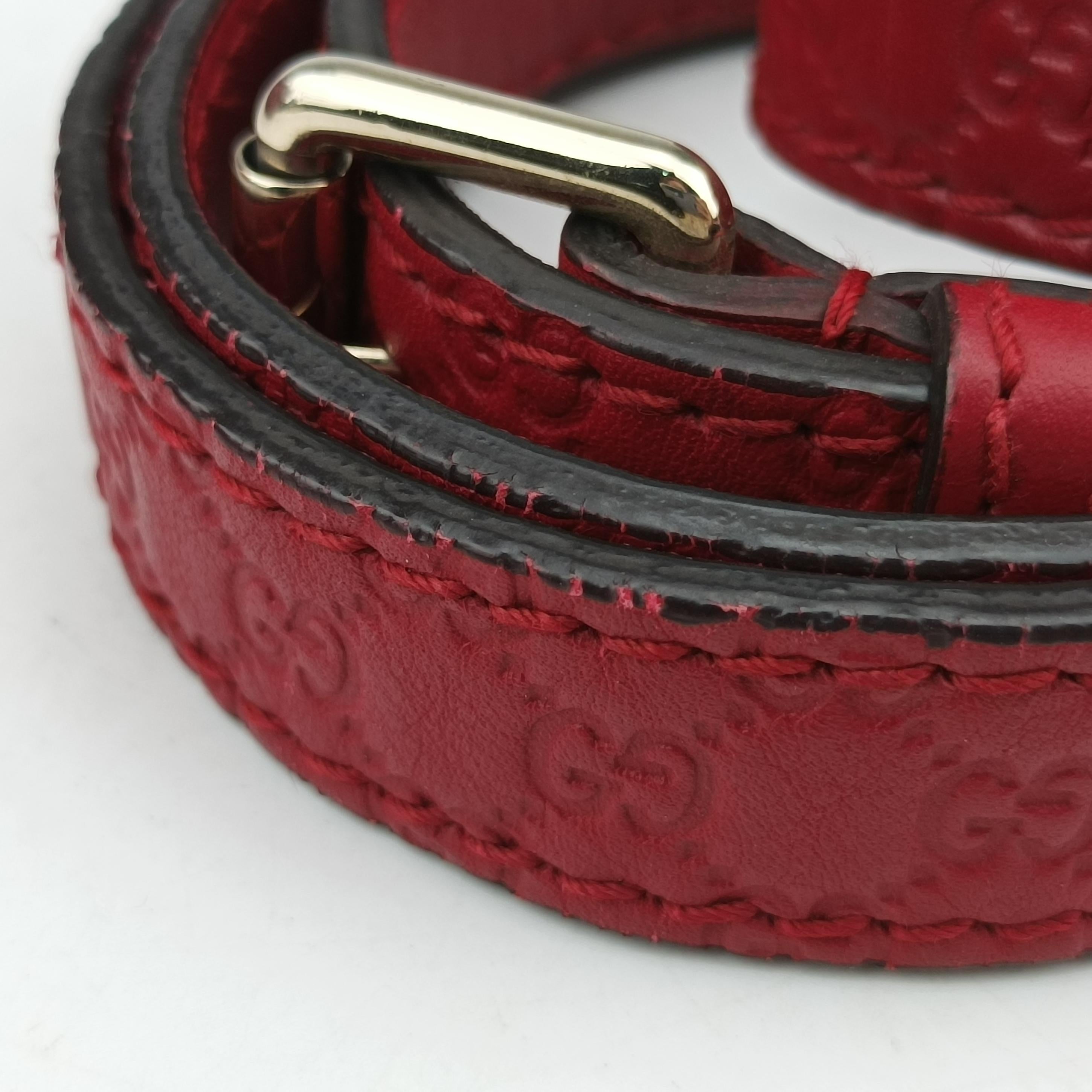 Pre-owned Gucci Sherry Line Red Leather 269876 shoulderbag | stylenewstar