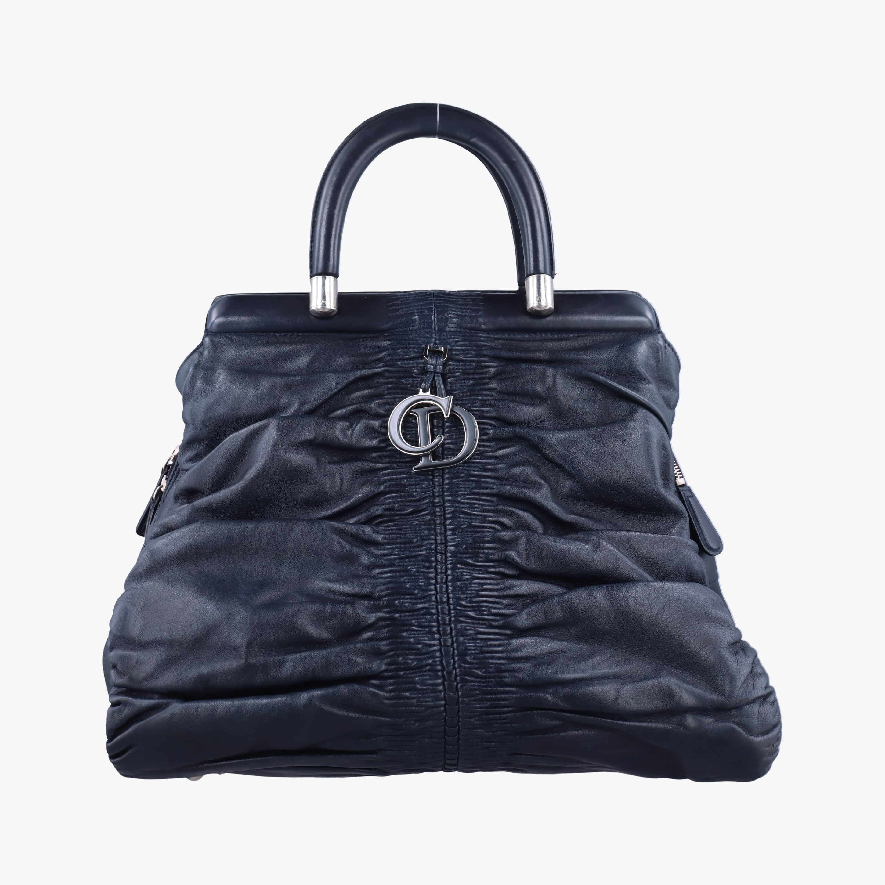 Pre-owned Christian Dior Granville Navy lambskin  handbag | stylenewstar