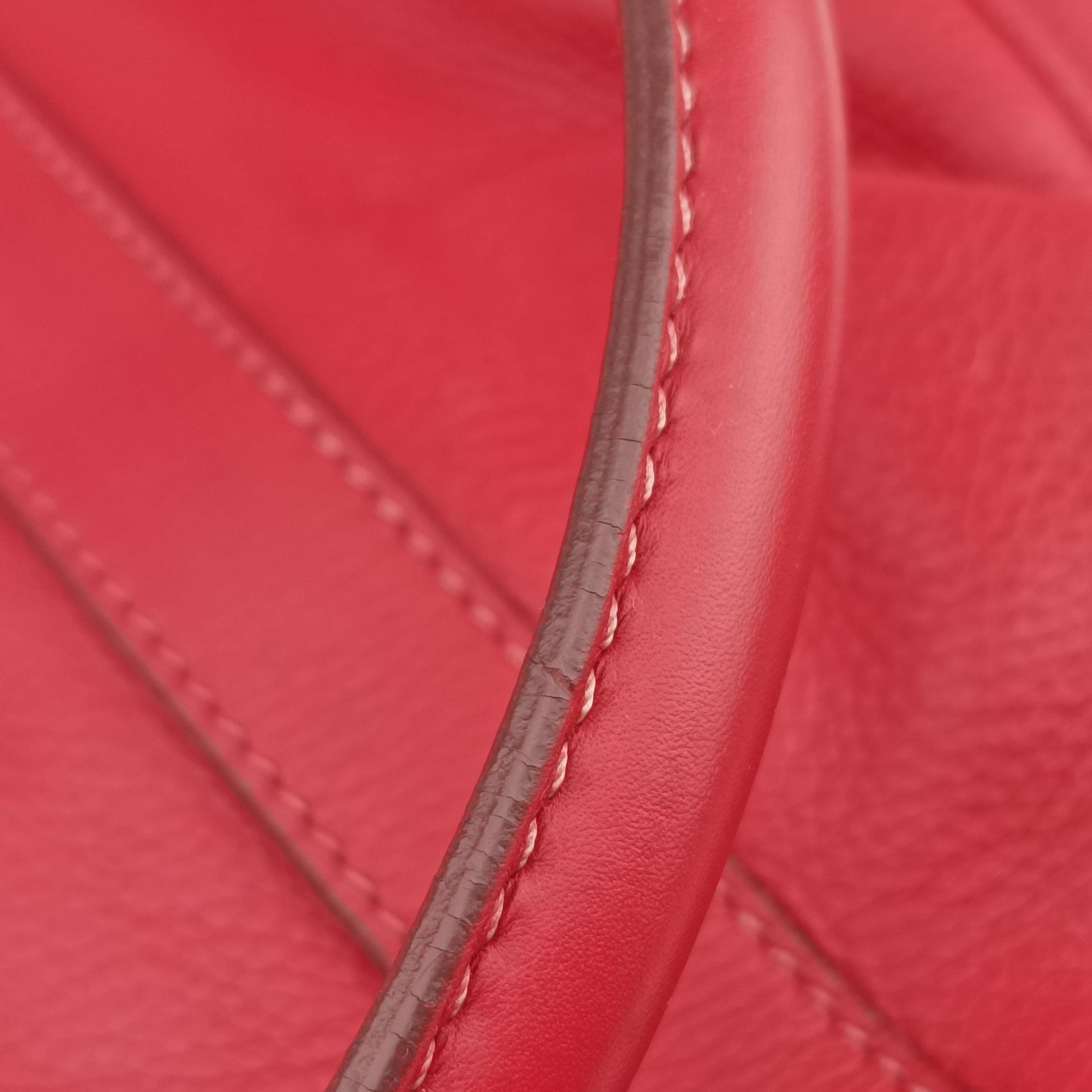 Pre-owned Christian Dior CD logo Red leather  handbag | stylenewstar