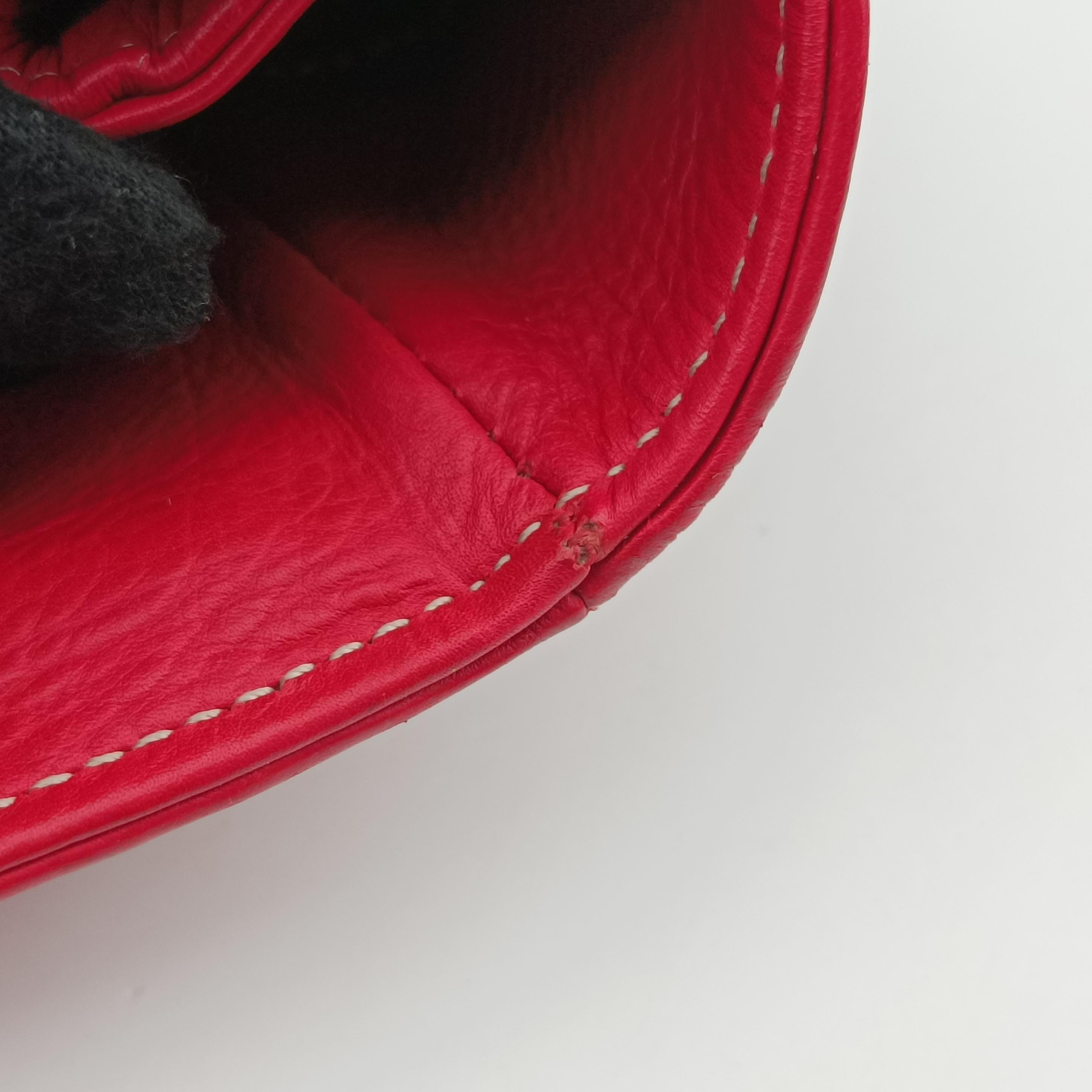Pre-owned Christian Dior CD logo Red leather  handbag | stylenewstar