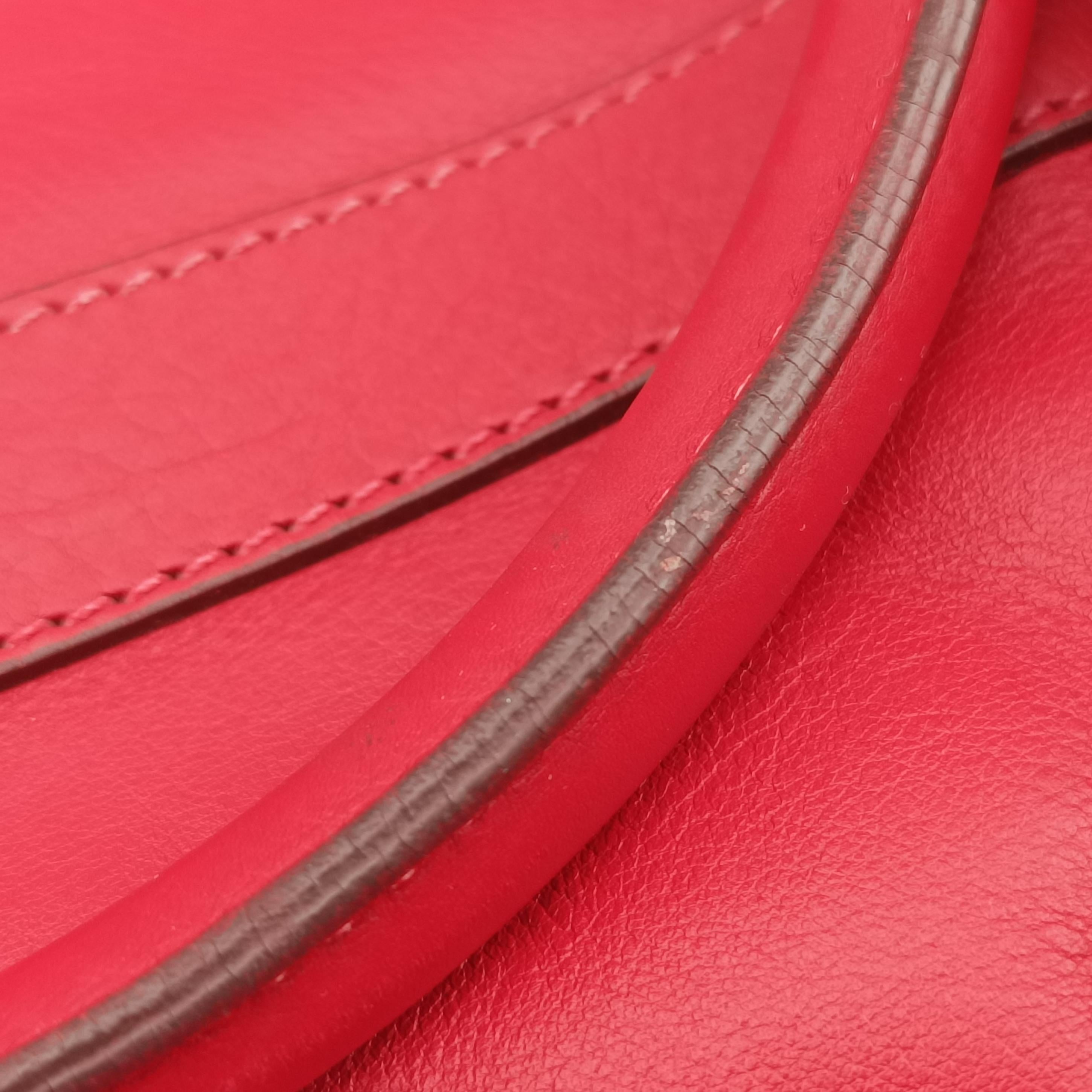 Pre-owned Christian Dior CD logo Red leather  handbag | stylenewstar