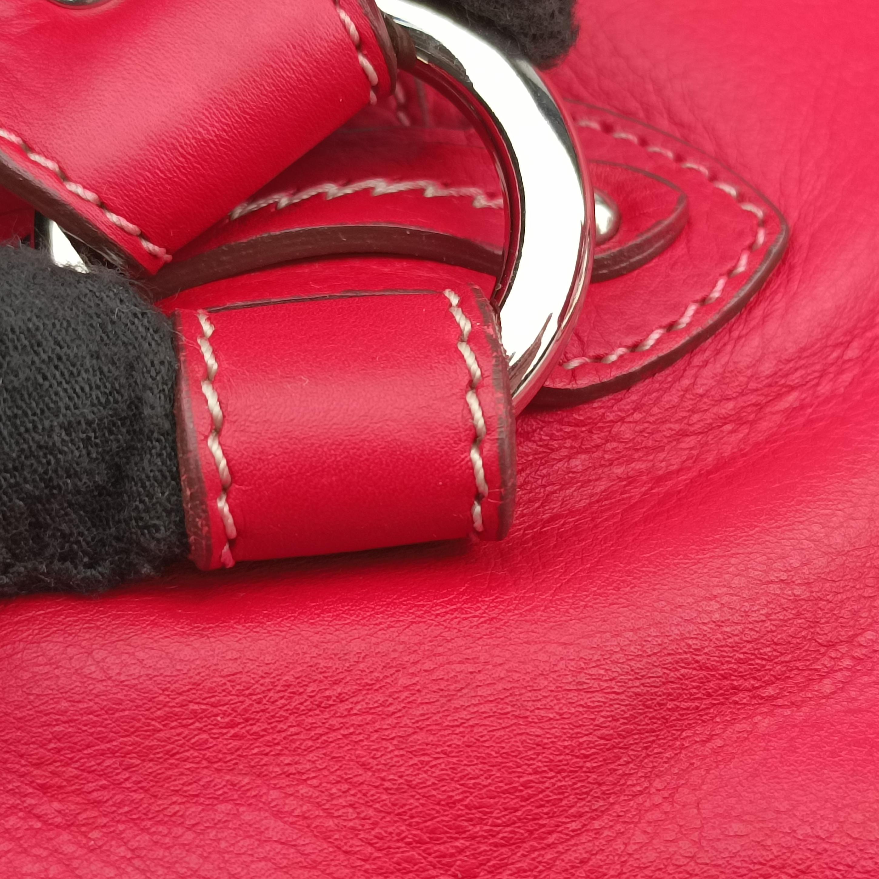 Pre-owned Christian Dior CD logo Red leather  handbag | stylenewstar