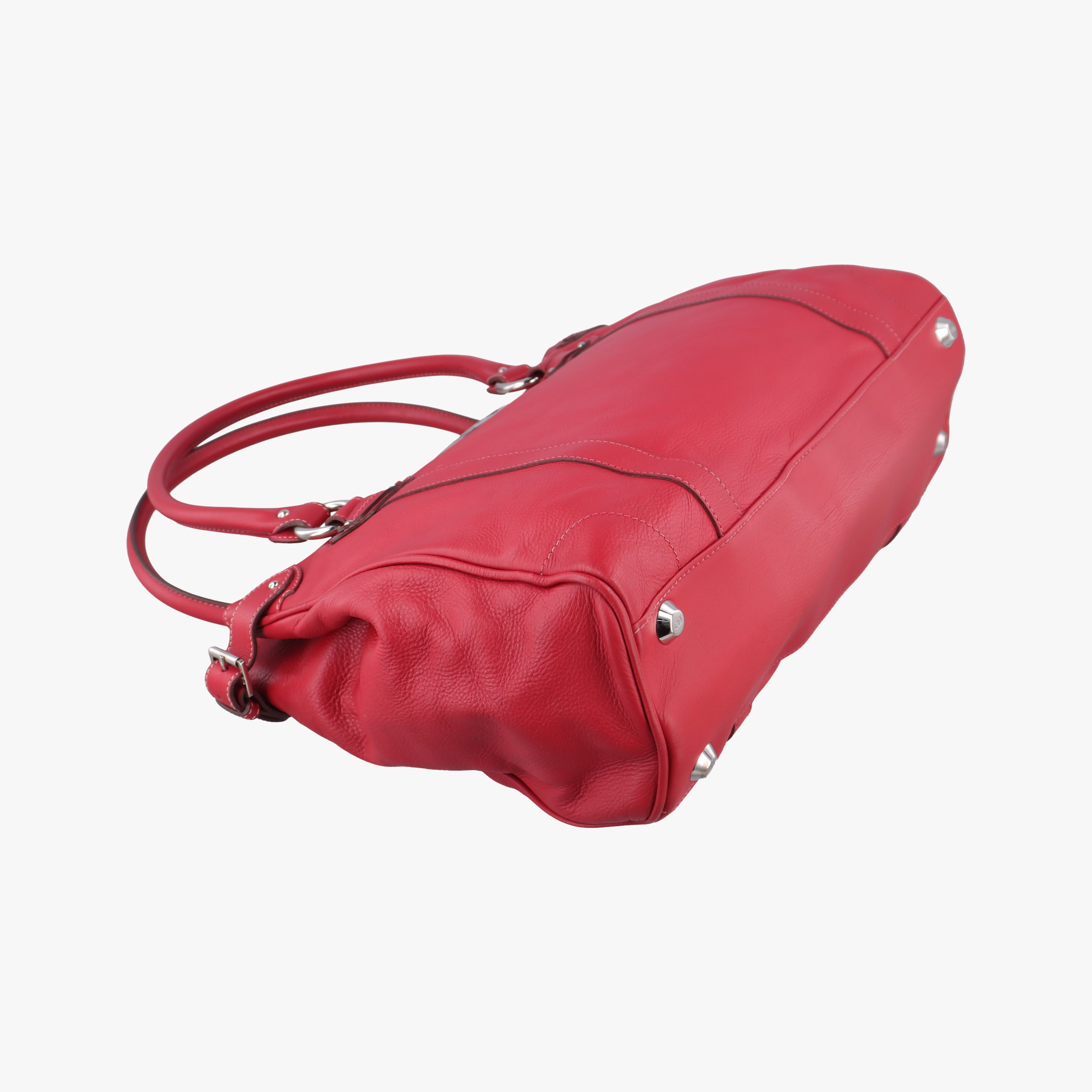 Pre-owned Christian Dior CD logo Red leather  handbag | stylenewstar