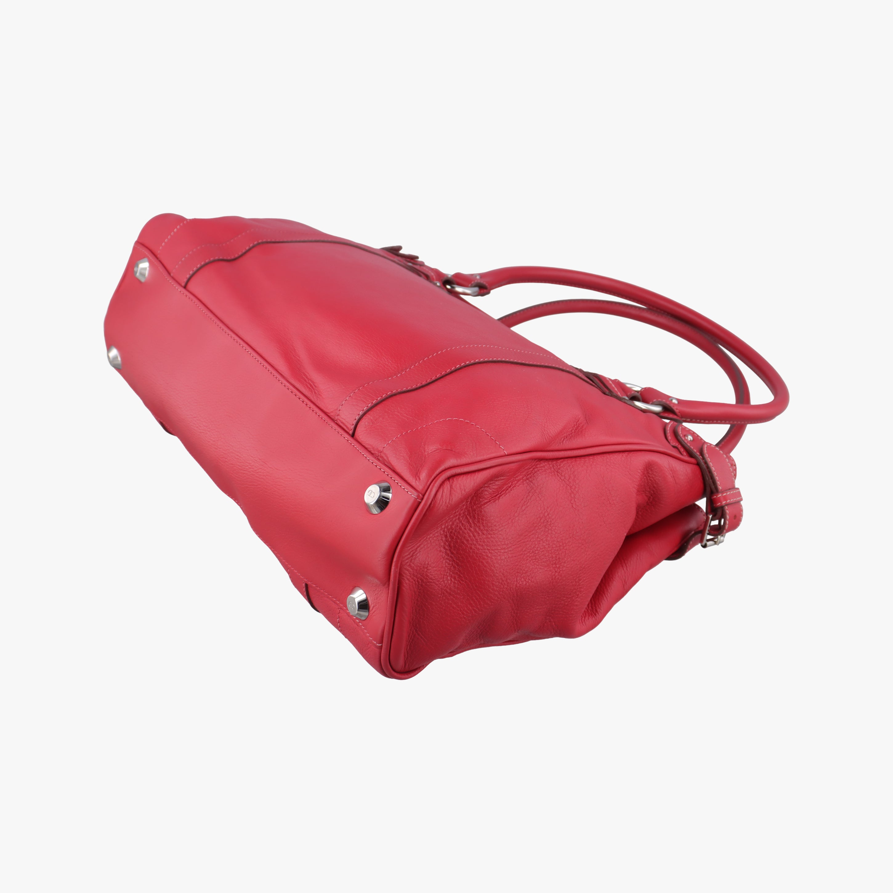 Pre-owned Christian Dior CD logo Red leather  handbag | stylenewstar