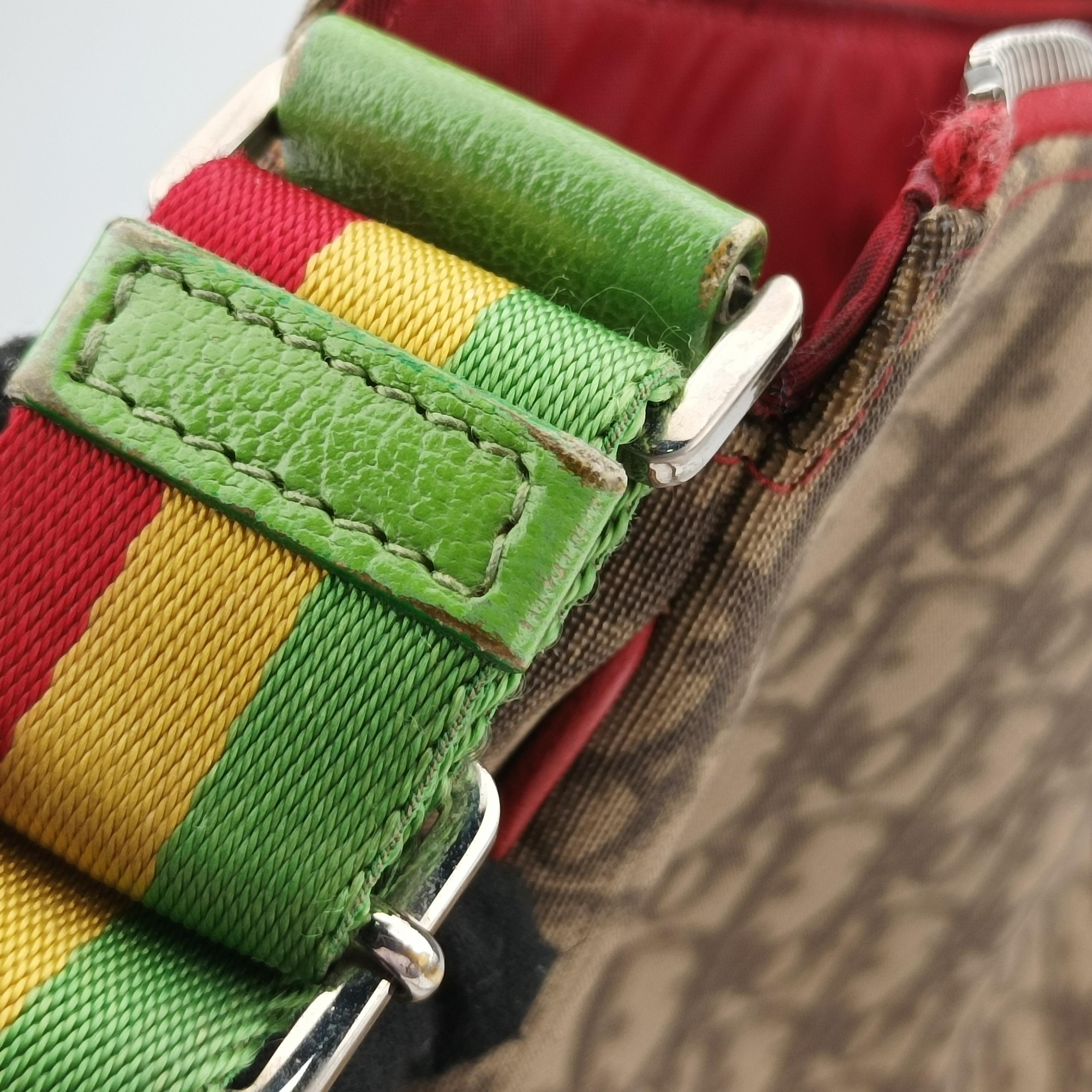 Pre-owned Christian Dior Raster Line beige×Multicolour Canvas  shoulderbag | stylenewstar