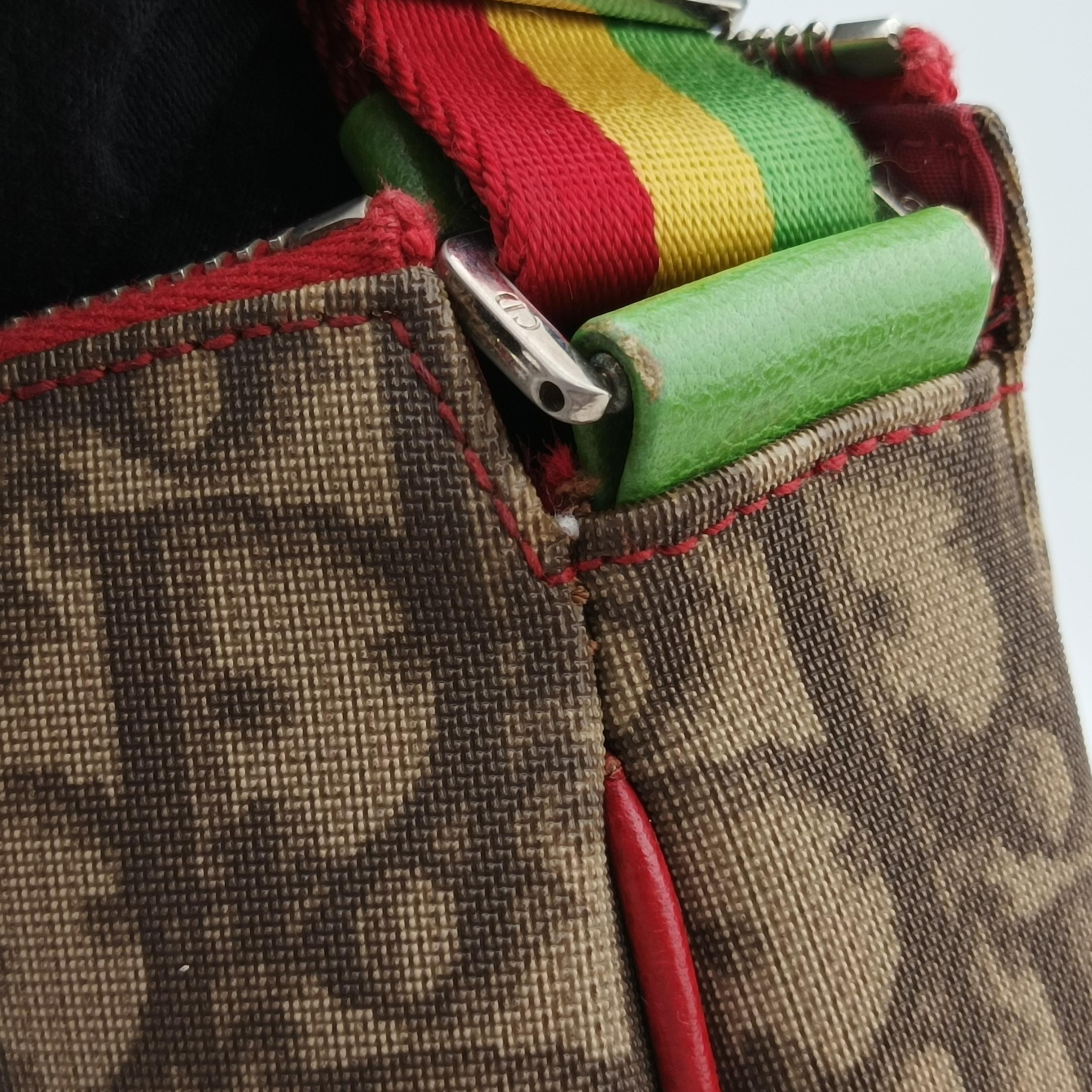 Pre-owned Christian Dior Raster Line beige×Multicolour Canvas  shoulderbag | stylenewstar