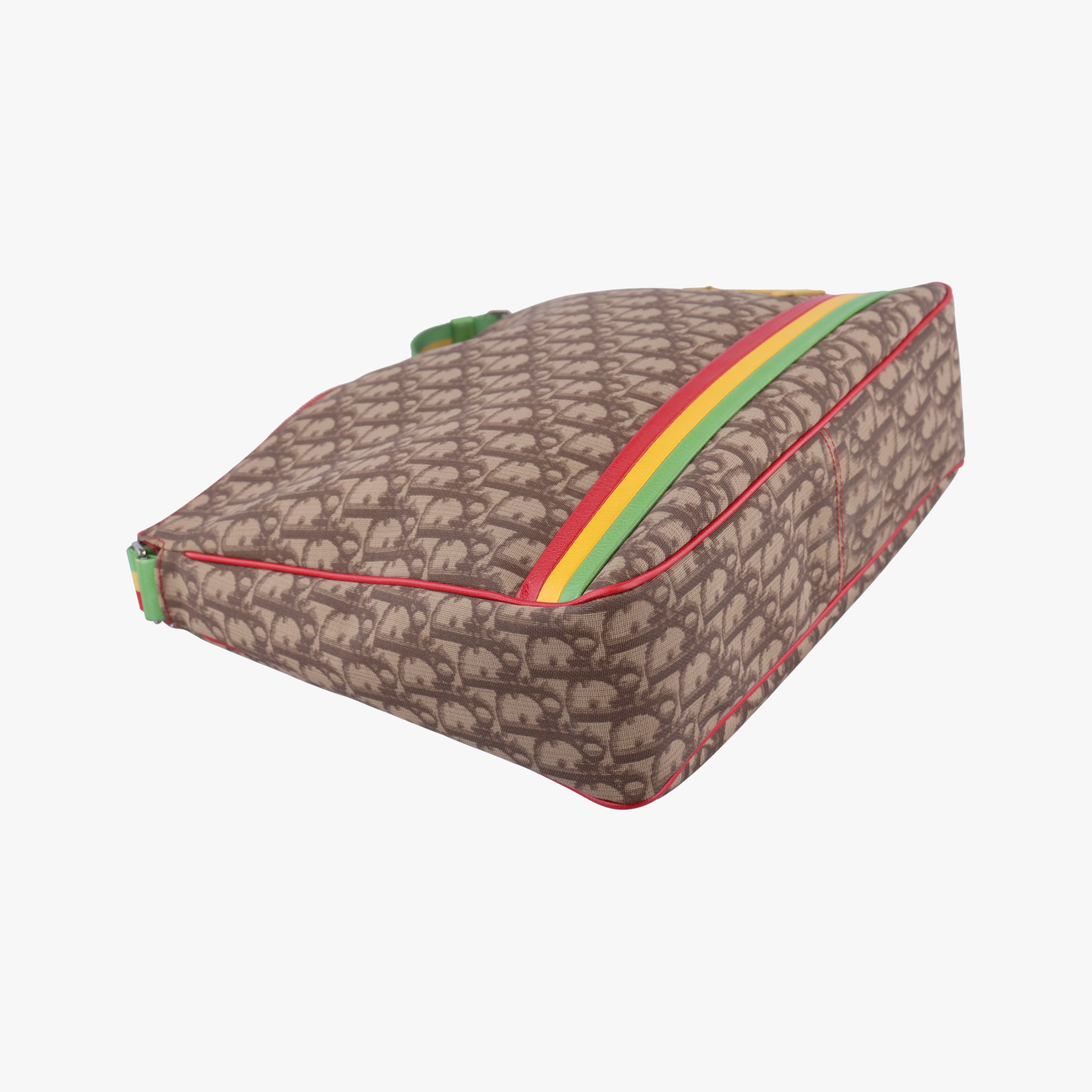 Pre-owned Christian Dior Raster Line beige×Multicolour Canvas  shoulderbag | stylenewstar