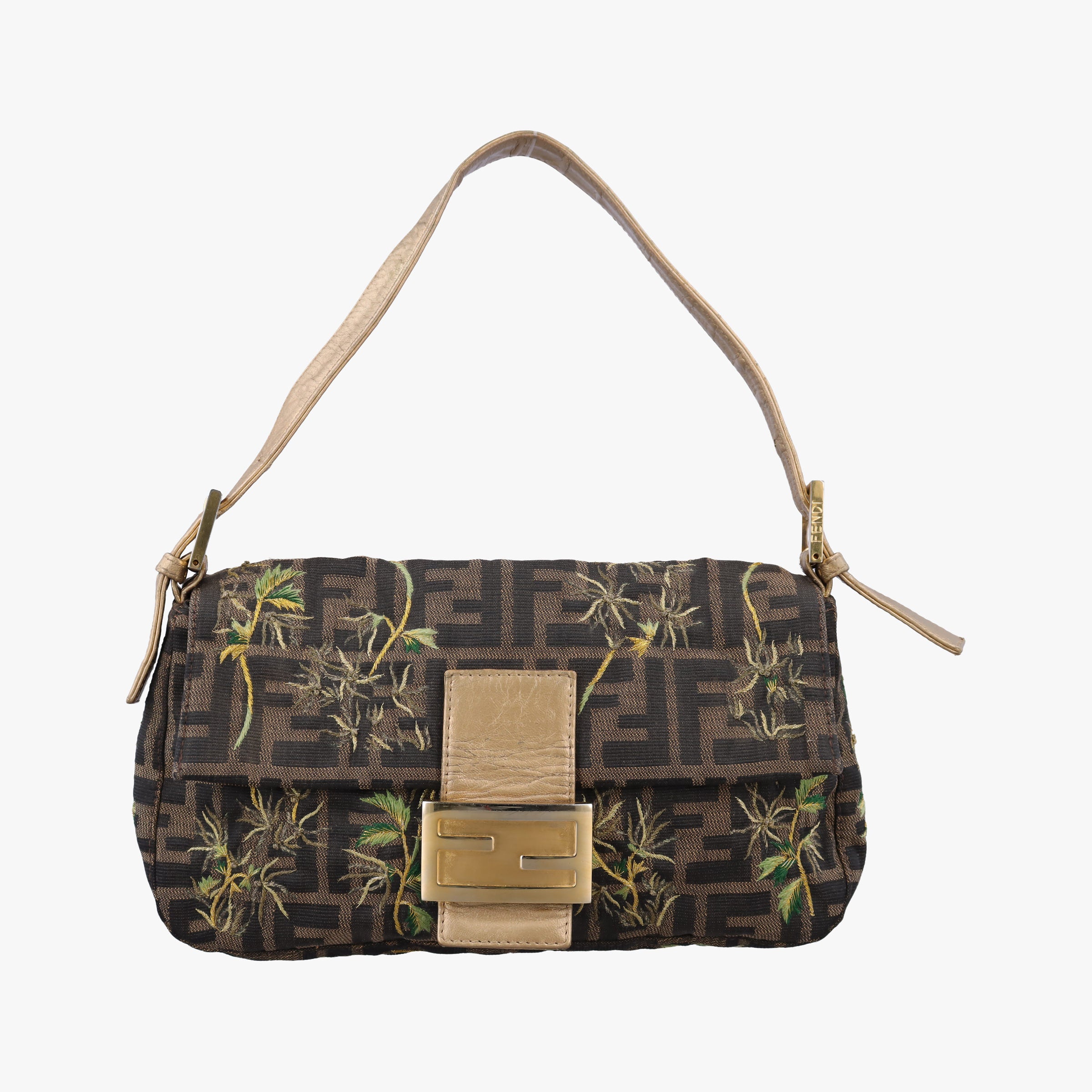 Pre-owned Fendi Baguette Brown×Multicolour canvas×leather  handbag | stylenewstar