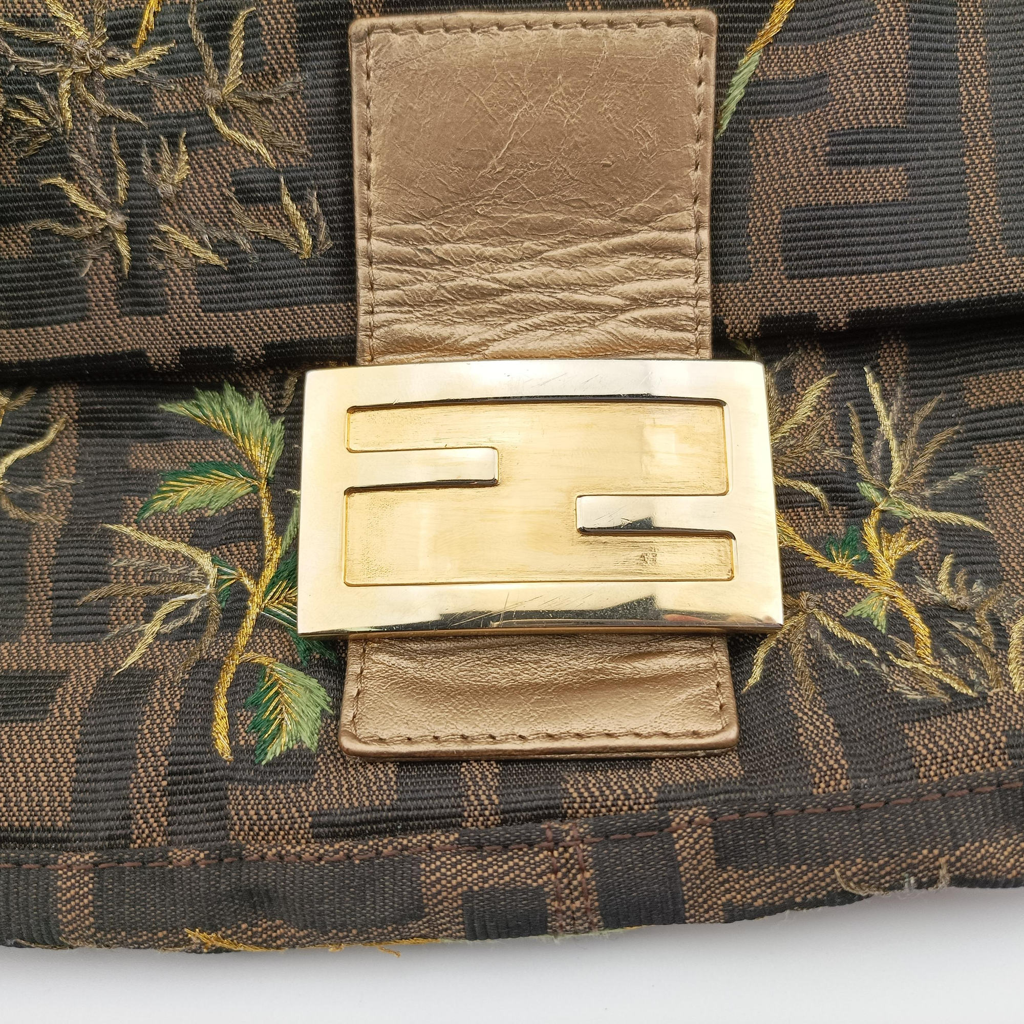 Pre-owned Fendi Baguette Brown×Multicolour canvas×leather  handbag | stylenewstar