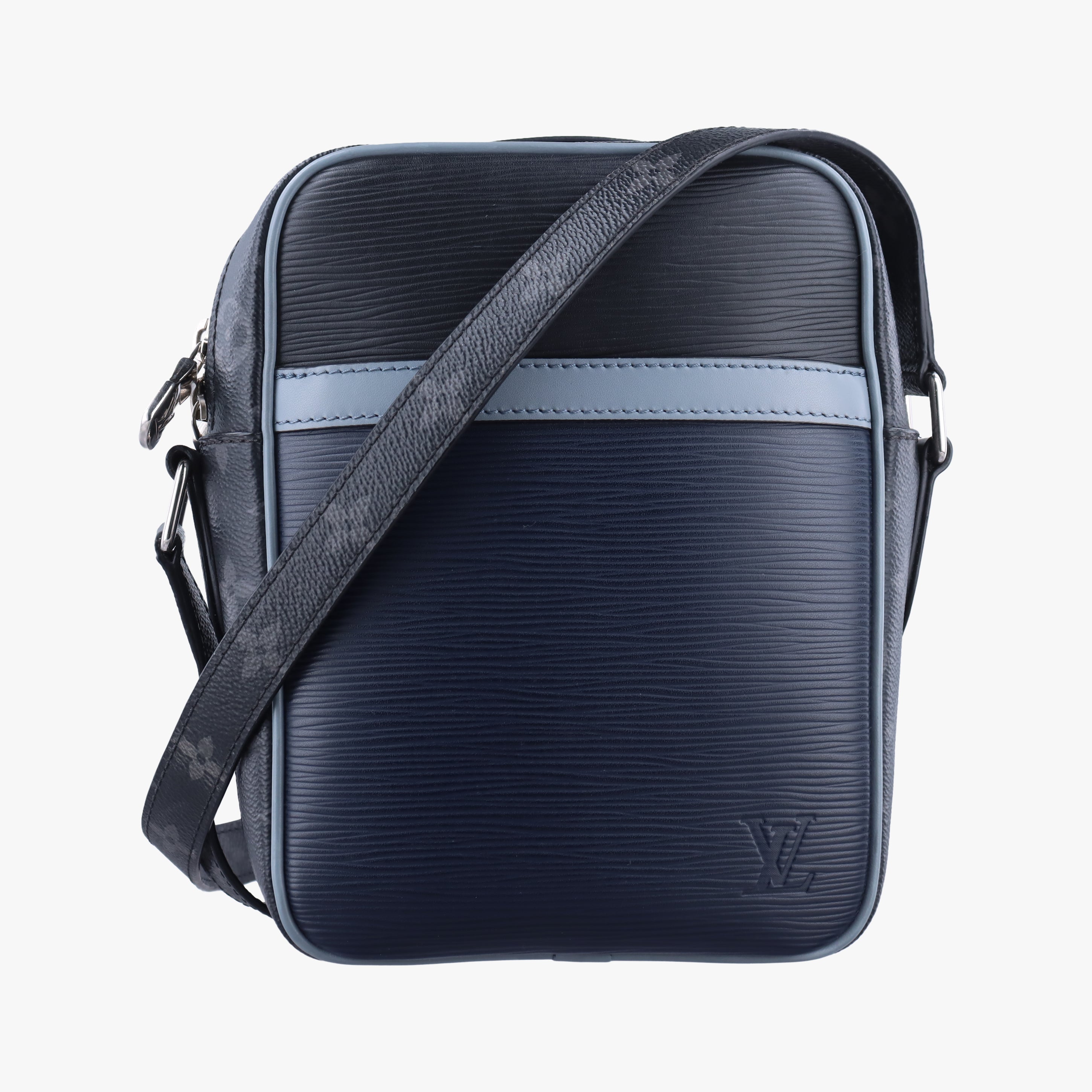 Pre-owned Louis Vuitton Danube Slim PＭ BLACK×BLUE Epi×Monogram Eclipse M53421 shoulderbag | stylenewstar