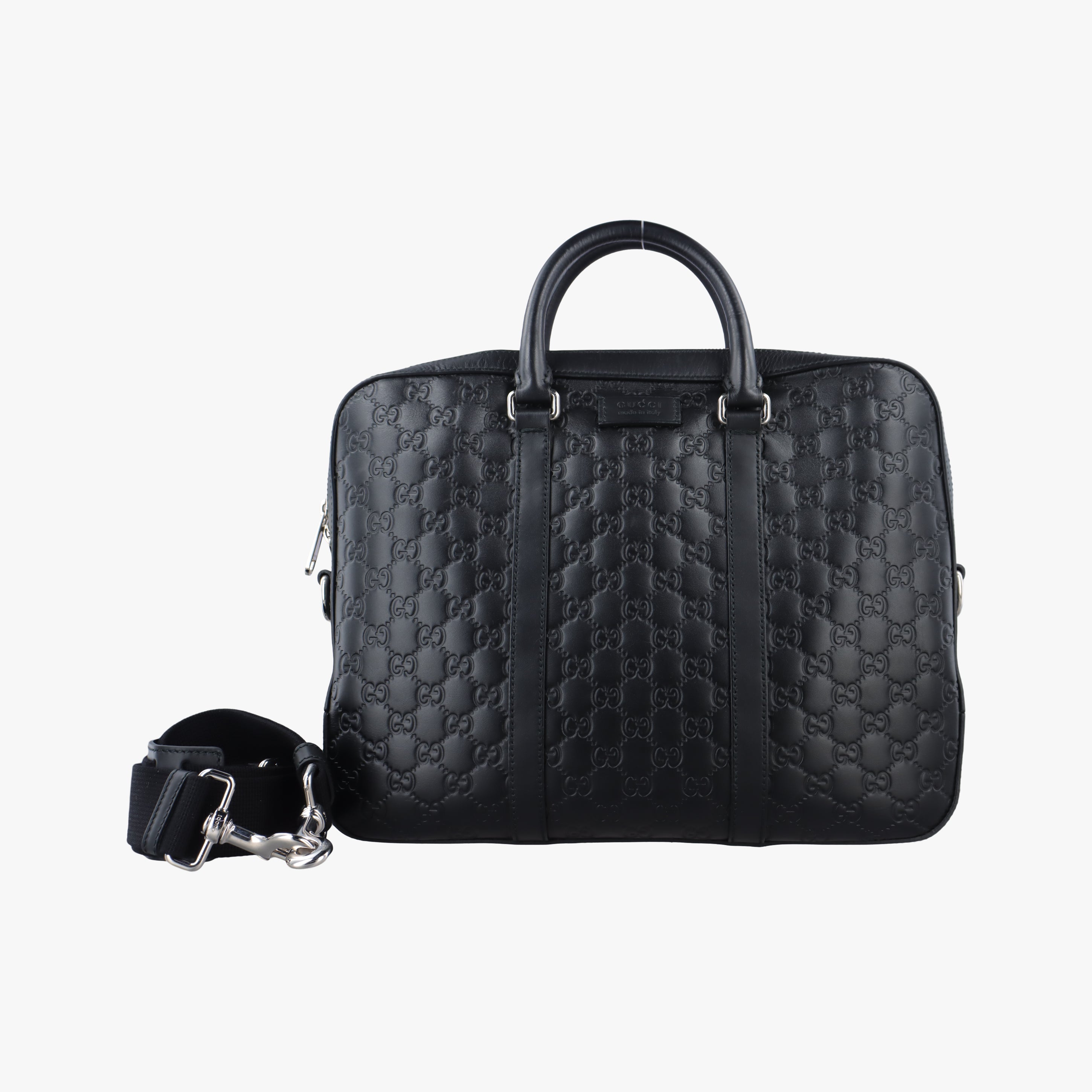 Pre-owned Gucci Guccissima Black Leather 435322 shoulderbag | stylenewstar