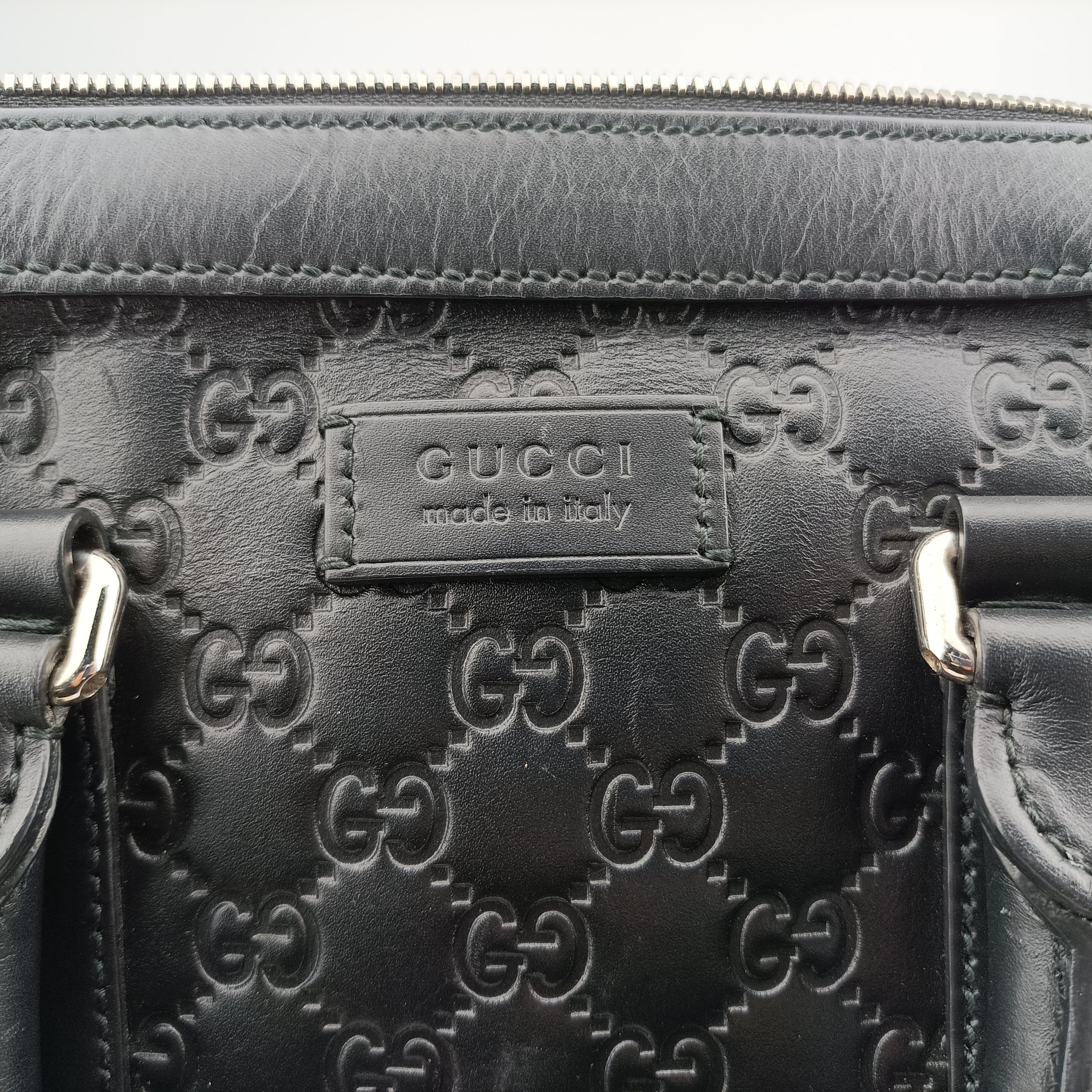 Pre-owned Gucci Guccissima Black Leather 435322 shoulderbag | stylenewstar