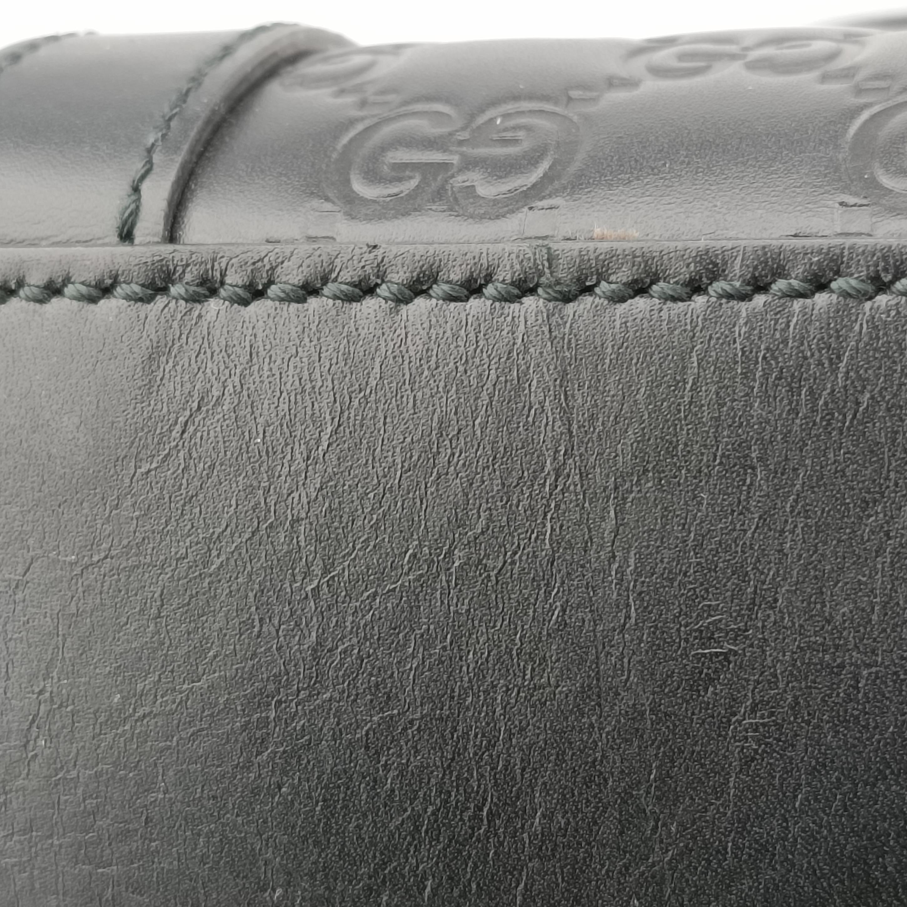 Pre-owned Gucci Guccissima Black Leather 435322 shoulderbag | stylenewstar