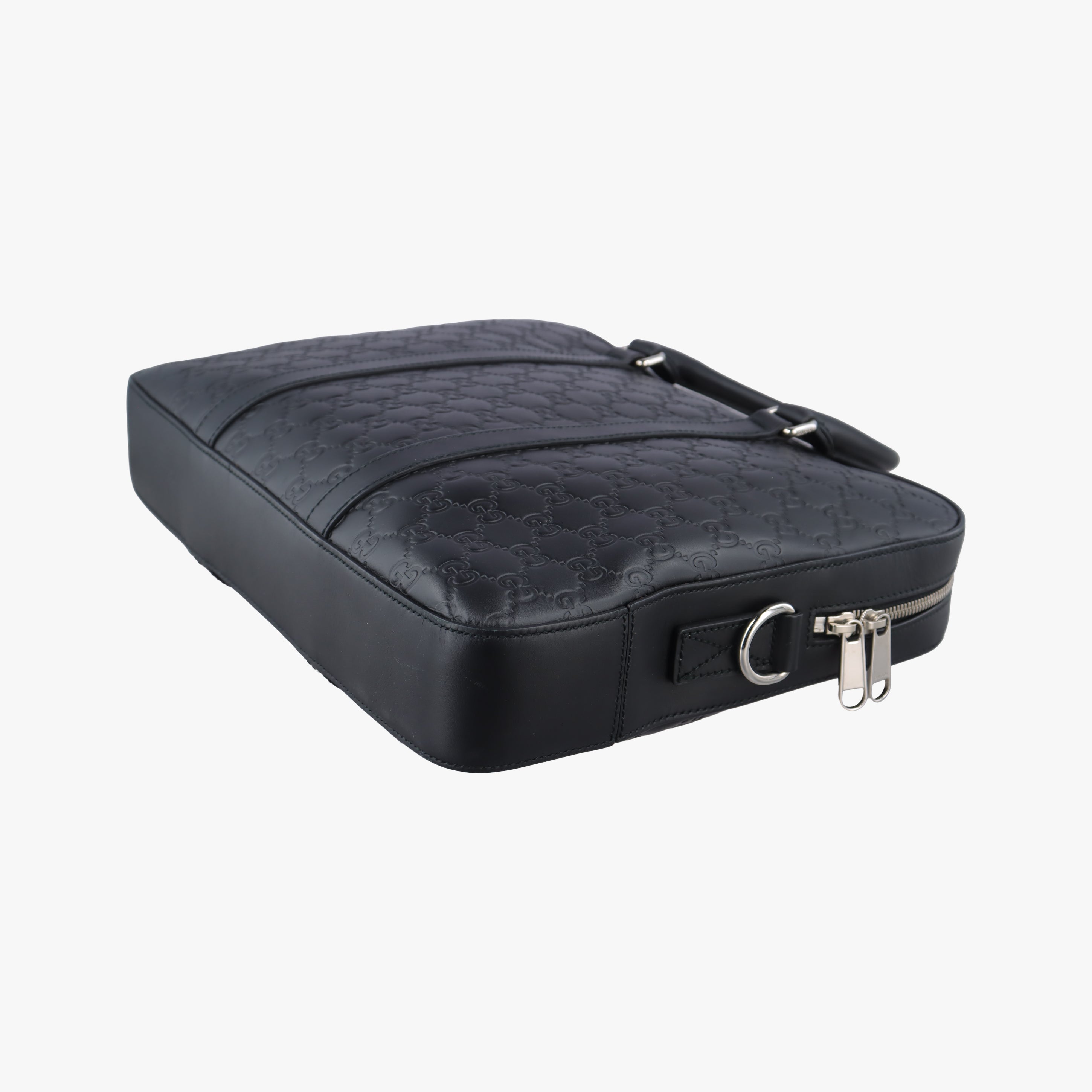 Pre-owned Gucci Guccissima Black Leather 435322 shoulderbag | stylenewstar