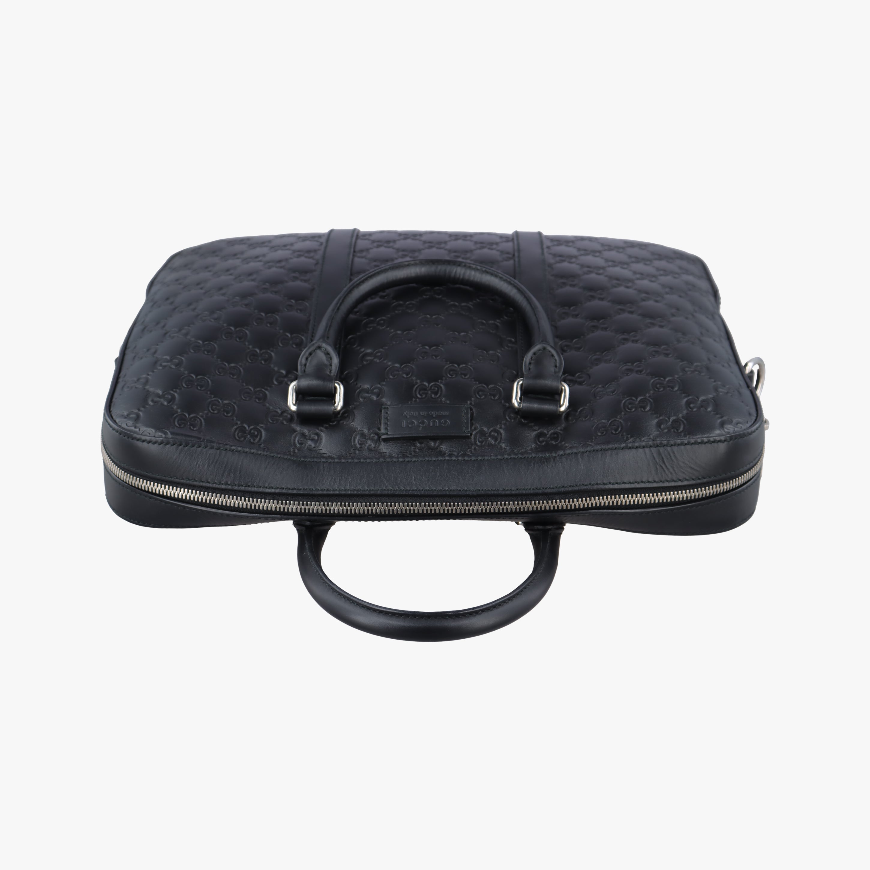 Pre-owned Gucci Guccissima Black Leather 435322 shoulderbag | stylenewstar