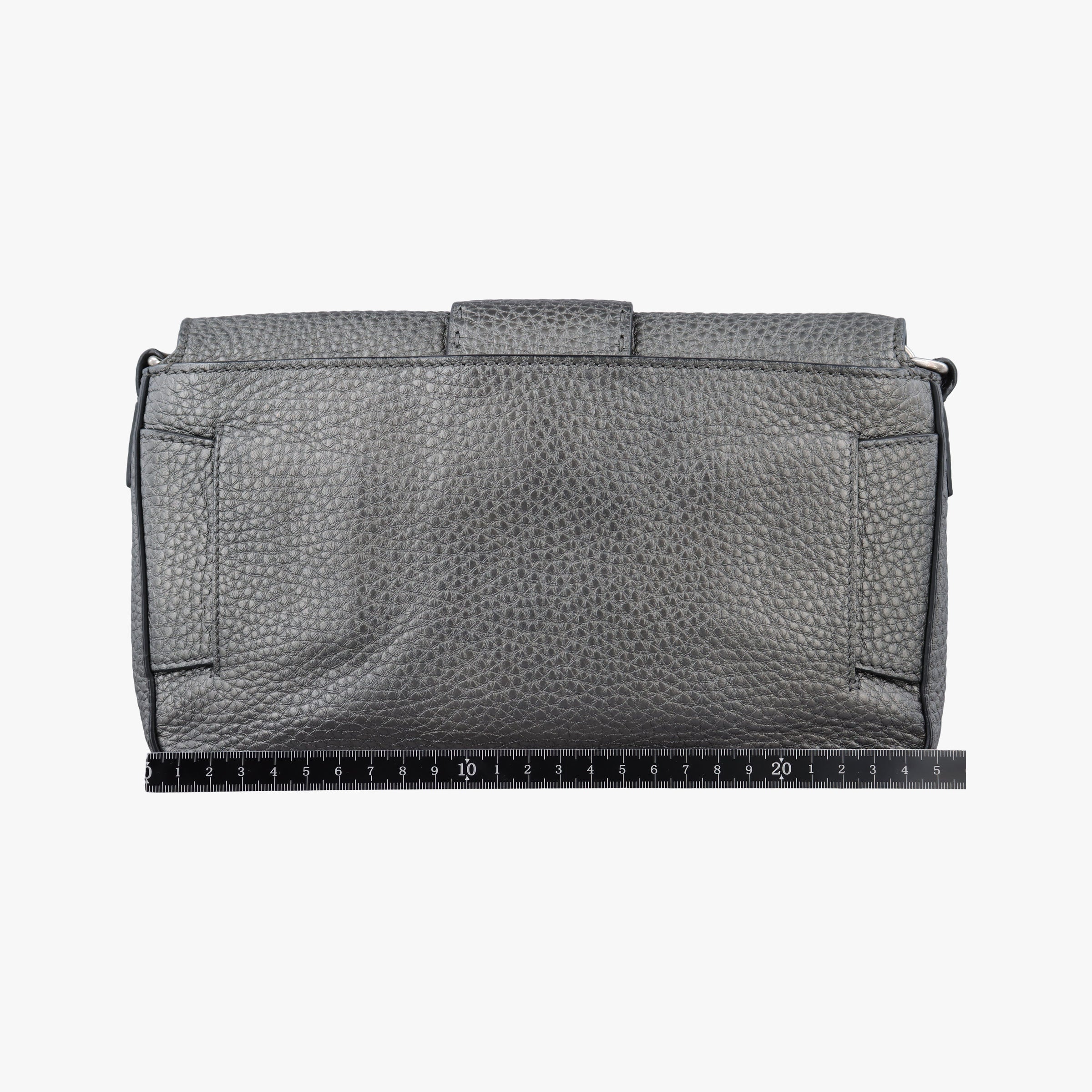 Pre-owned Fendi Flat Selleria Baguette Grey Leather 7VA472 shoulderbag | stylenewstar