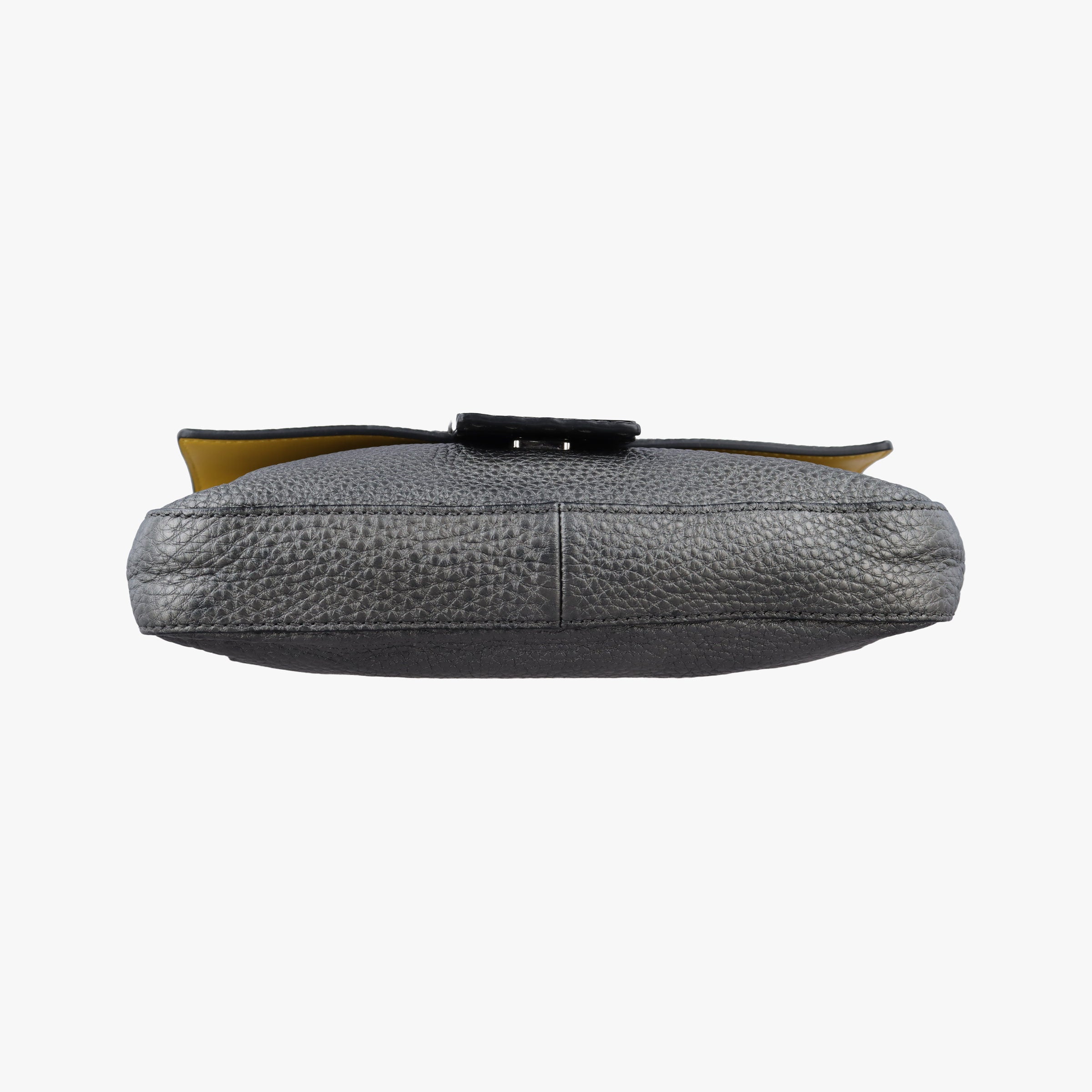 Pre-owned Fendi Flat Selleria Baguette Grey Leather 7VA472 shoulderbag | stylenewstar
