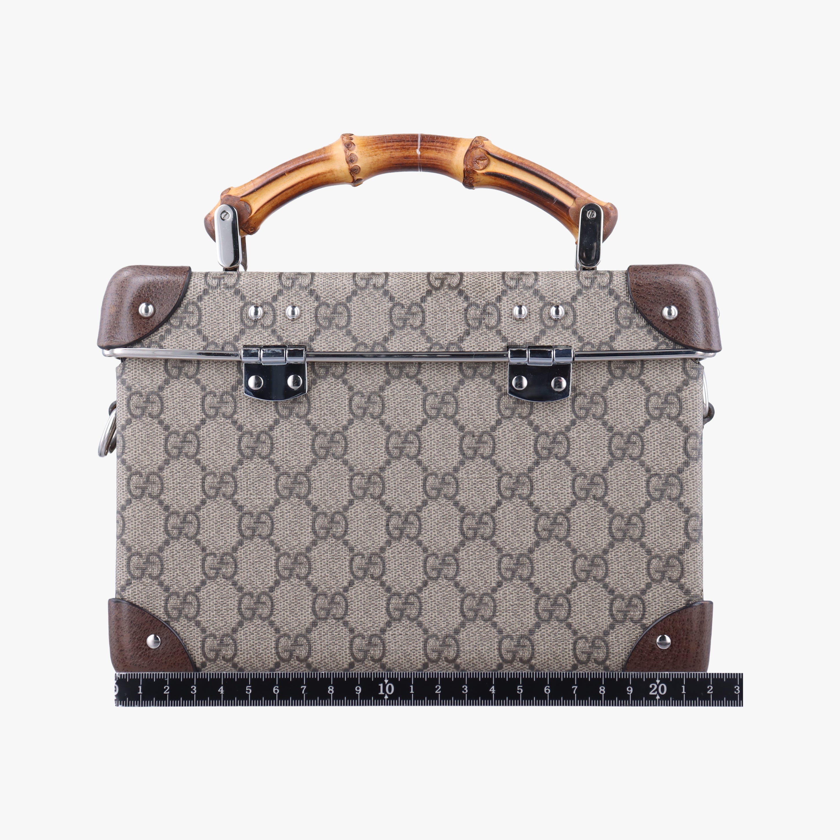 Pre-owned Gucci Globe-Trotter Beige x Dark Brown PVC coated canvas 588351 shoulderbag | stylenewstar