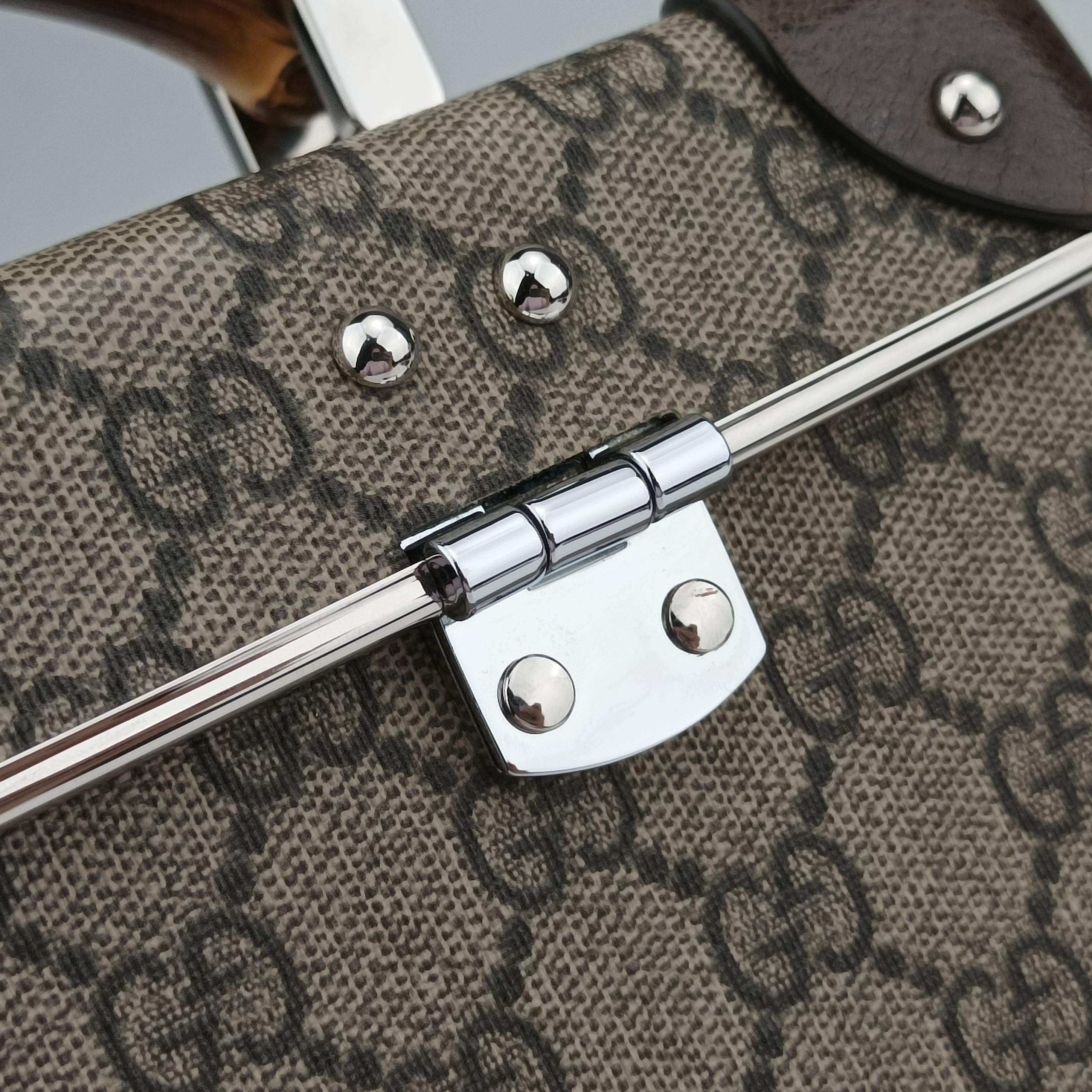 Pre-owned Gucci Globe-Trotter Beige x Dark Brown PVC coated canvas 588351 shoulderbag | stylenewstar