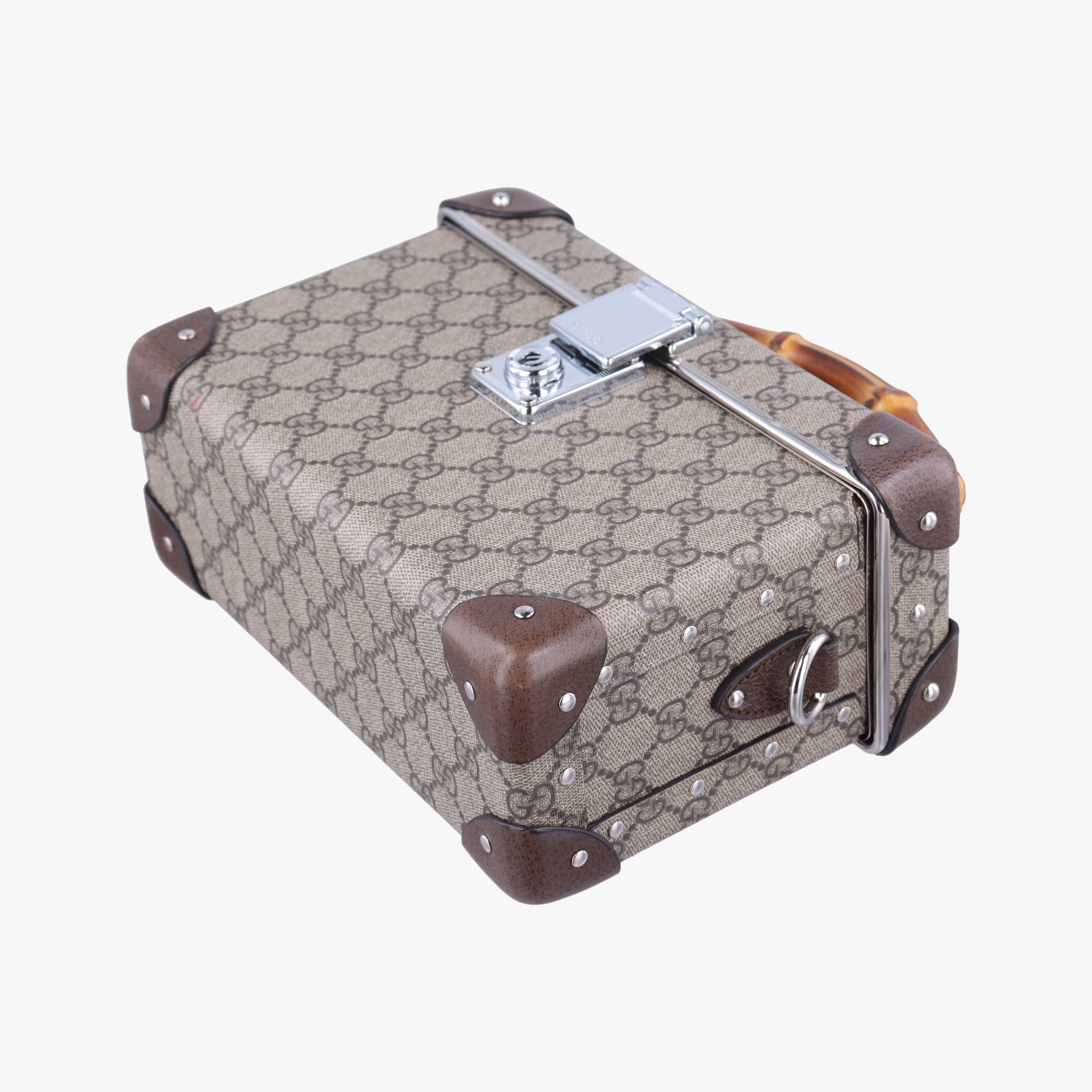 Pre-owned Gucci Globe-Trotter Beige x Dark Brown PVC coated canvas 588351 shoulderbag | stylenewstar