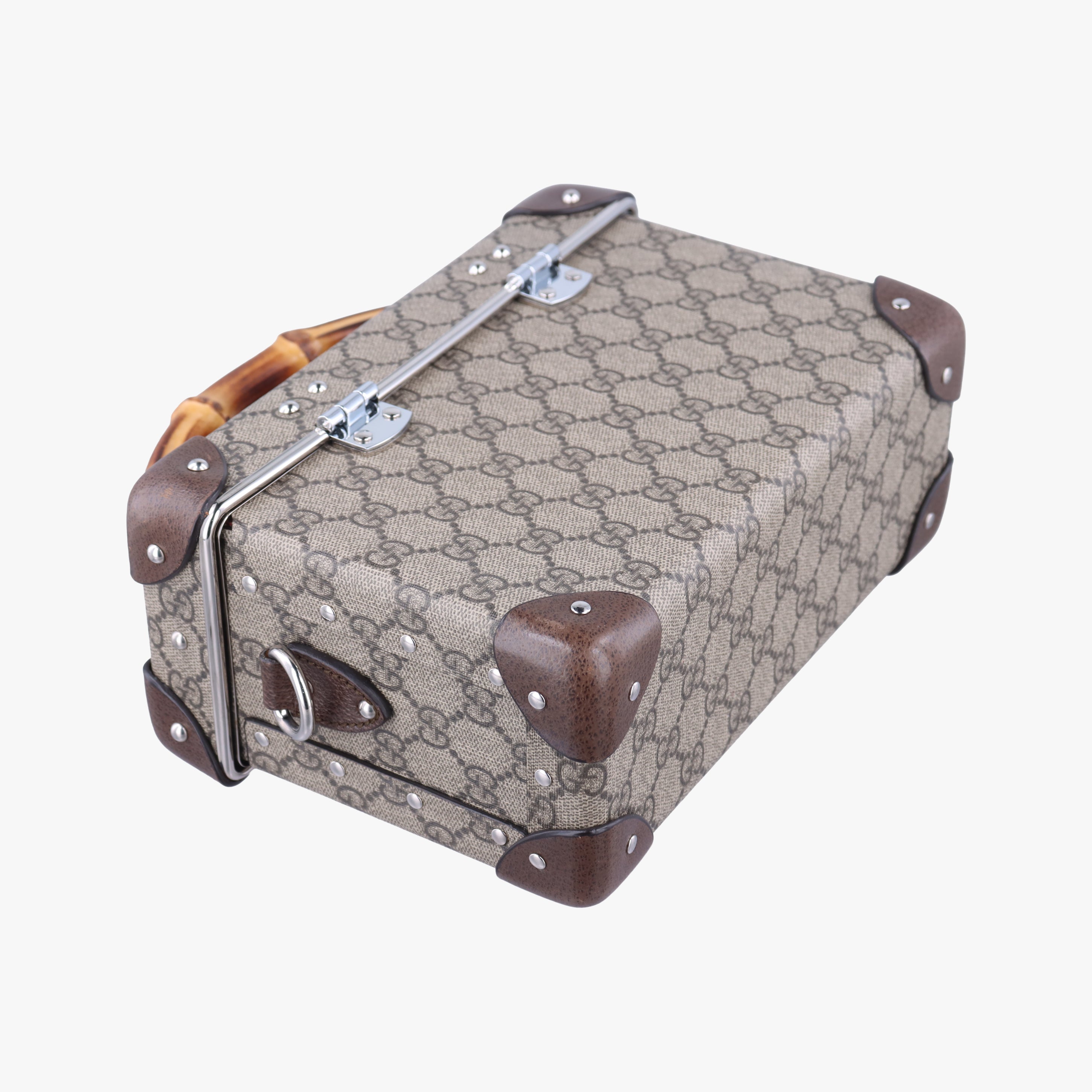 Pre-owned Gucci Globe-Trotter Beige x Dark Brown PVC coated canvas 588351 shoulderbag | stylenewstar