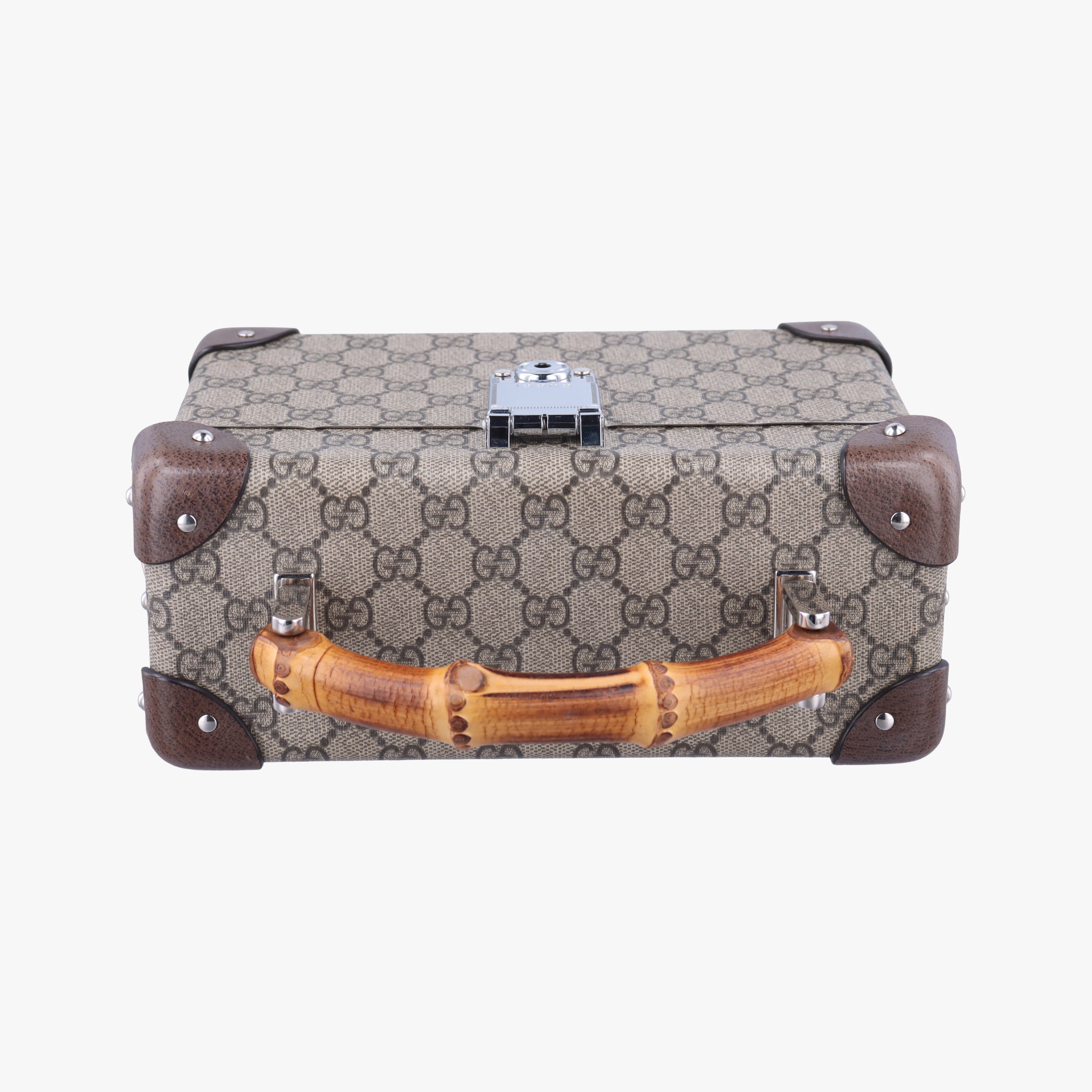 Pre-owned Gucci Globe-Trotter Beige x Dark Brown PVC coated canvas 588351 shoulderbag | stylenewstar
