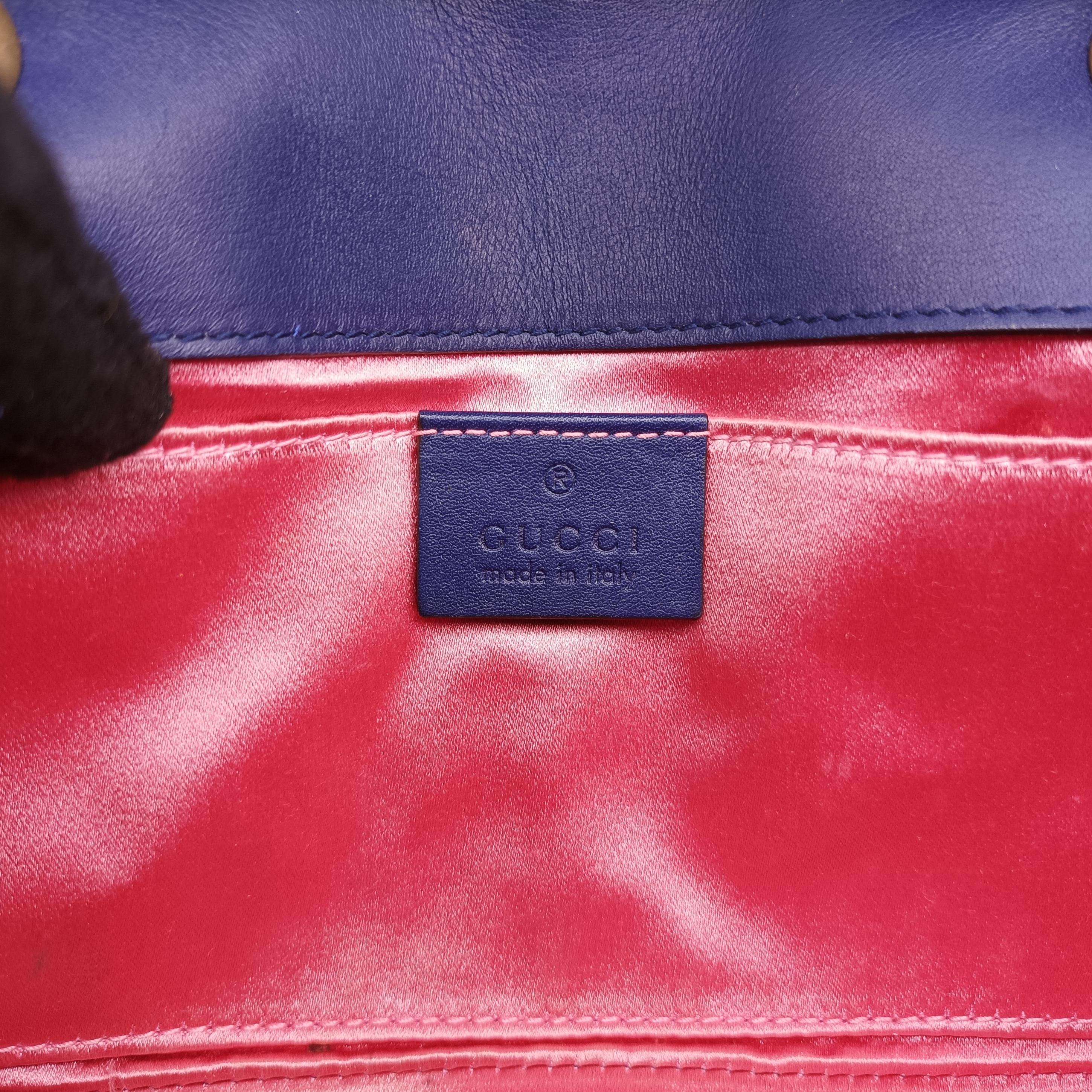 Vintage Gucci GG Marmont Blue velour 446744 shoulderbag | stylenewstar