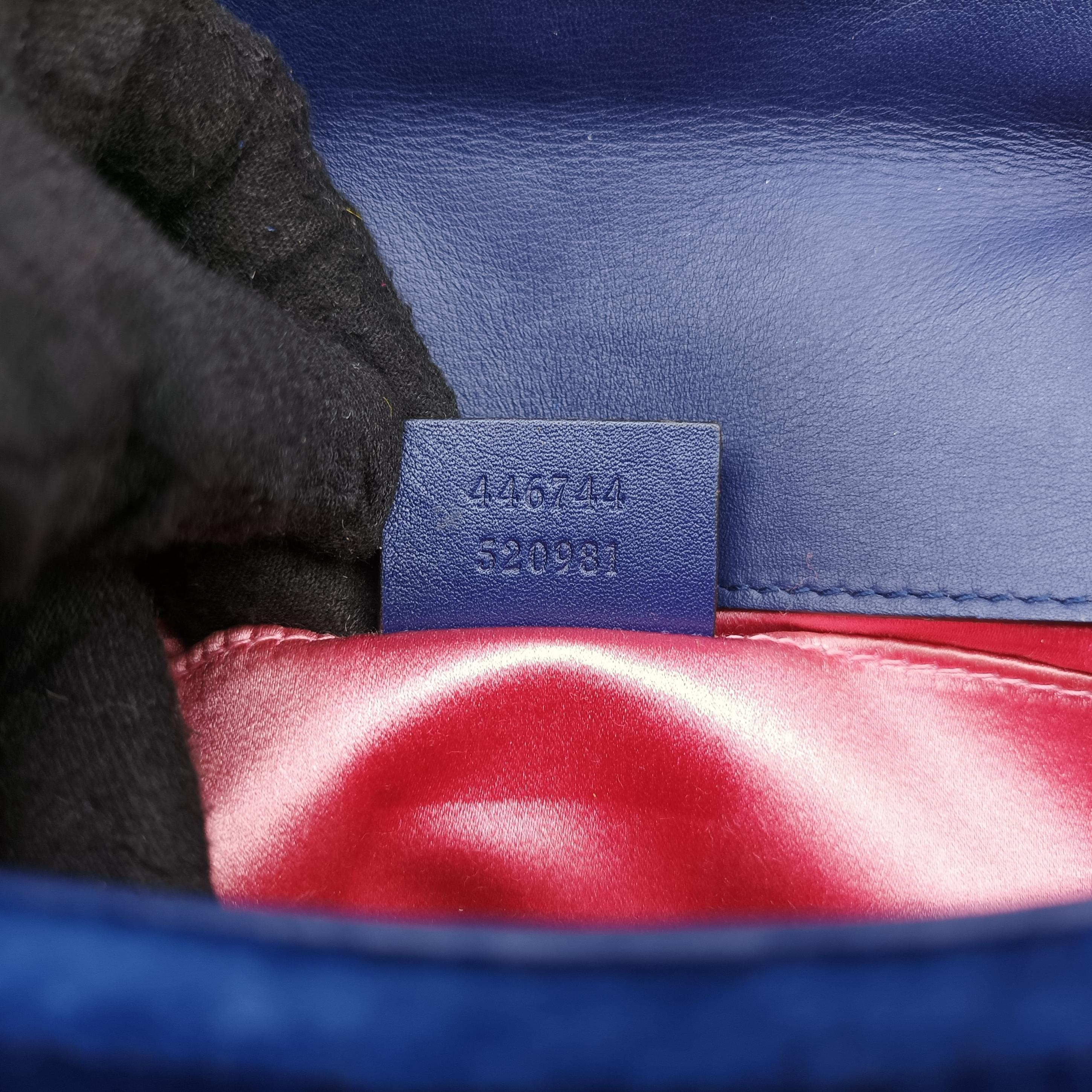 Vintage Gucci GG Marmont Blue velour 446744 shoulderbag | stylenewstar
