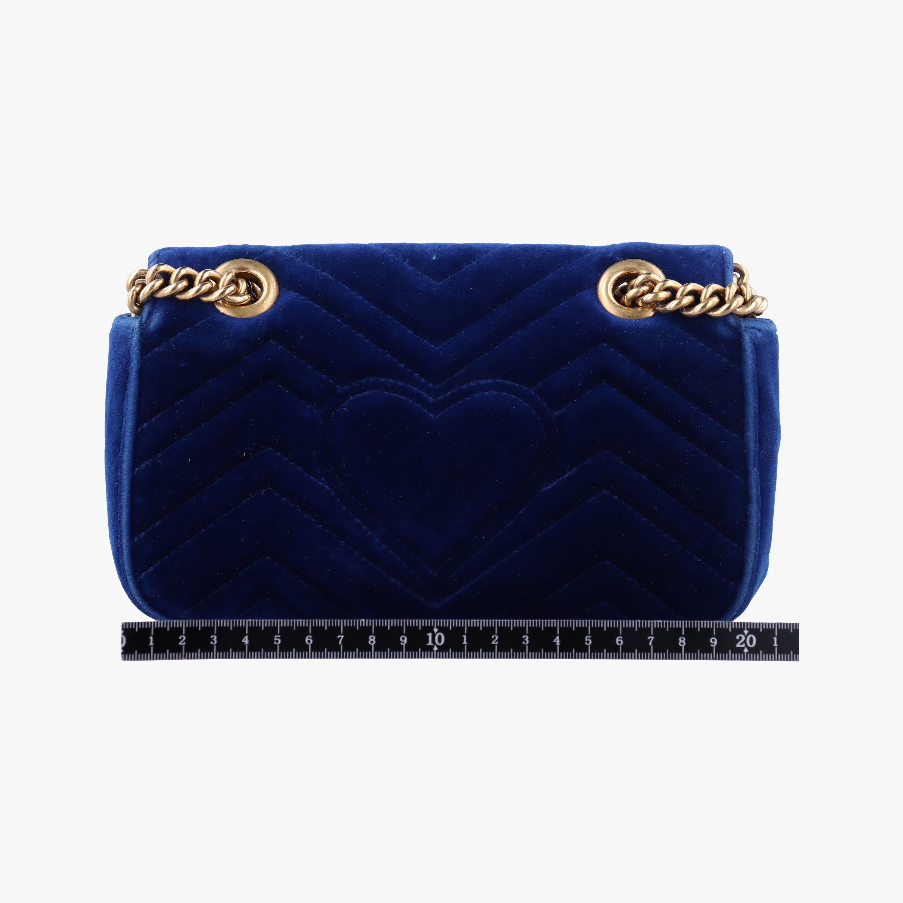Vintage Gucci GG Marmont Blue velour 446744 shoulderbag | stylenewstar
