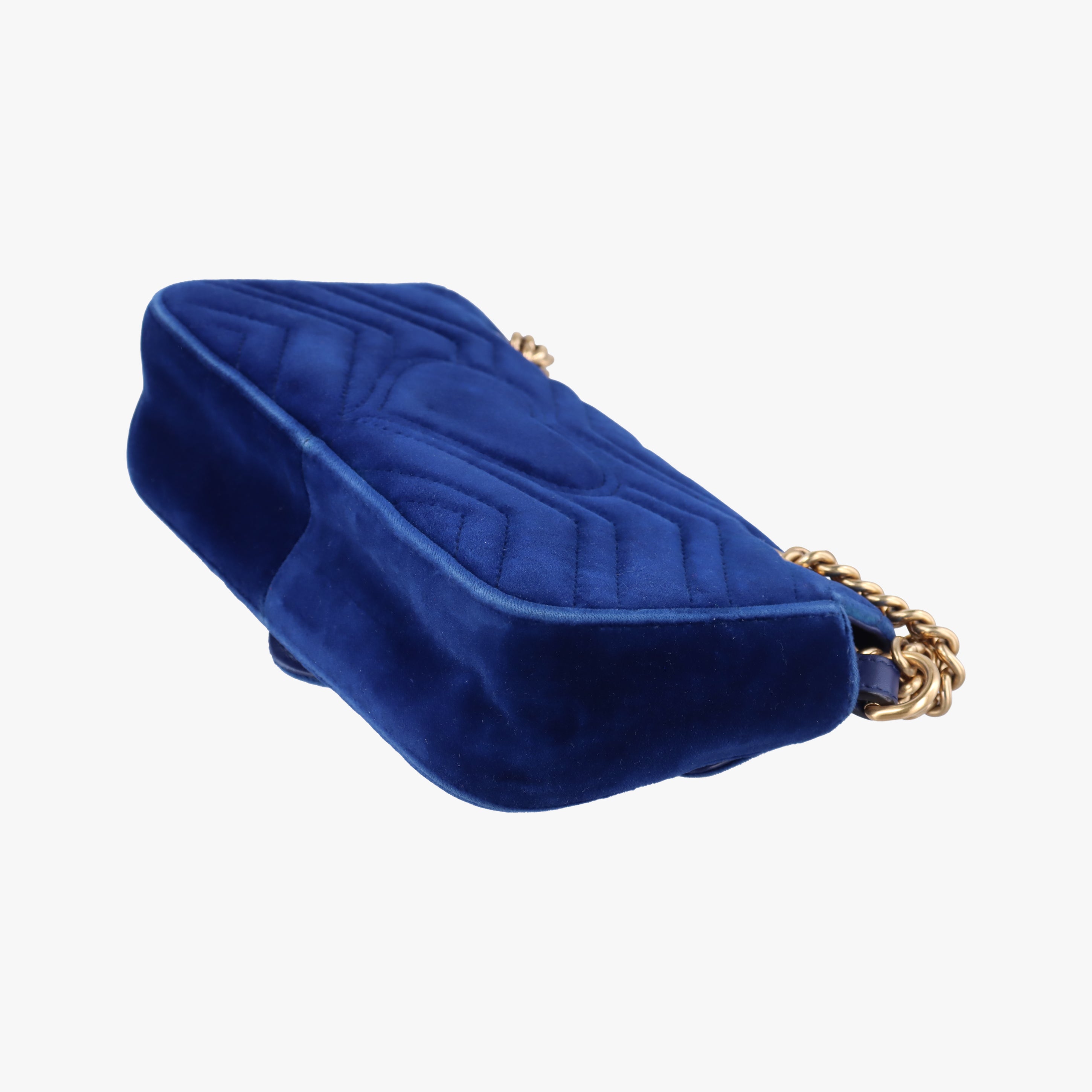 Vintage Gucci GG Marmont Blue velour 446744 shoulderbag | stylenewstar