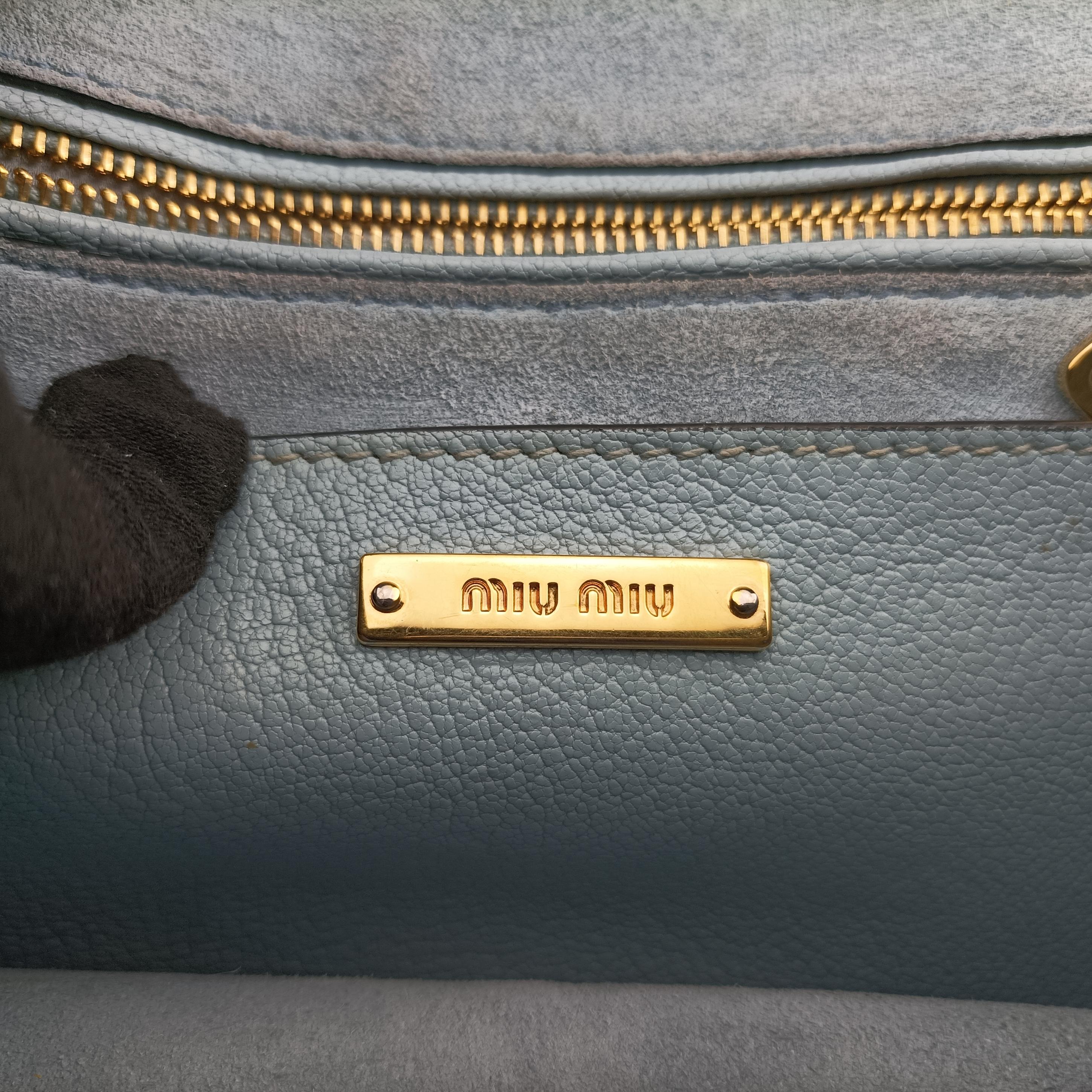 Pre-owned Miu Miu Miu Lady Blue×multiclor Leather  shoulderbag | stylenewstar