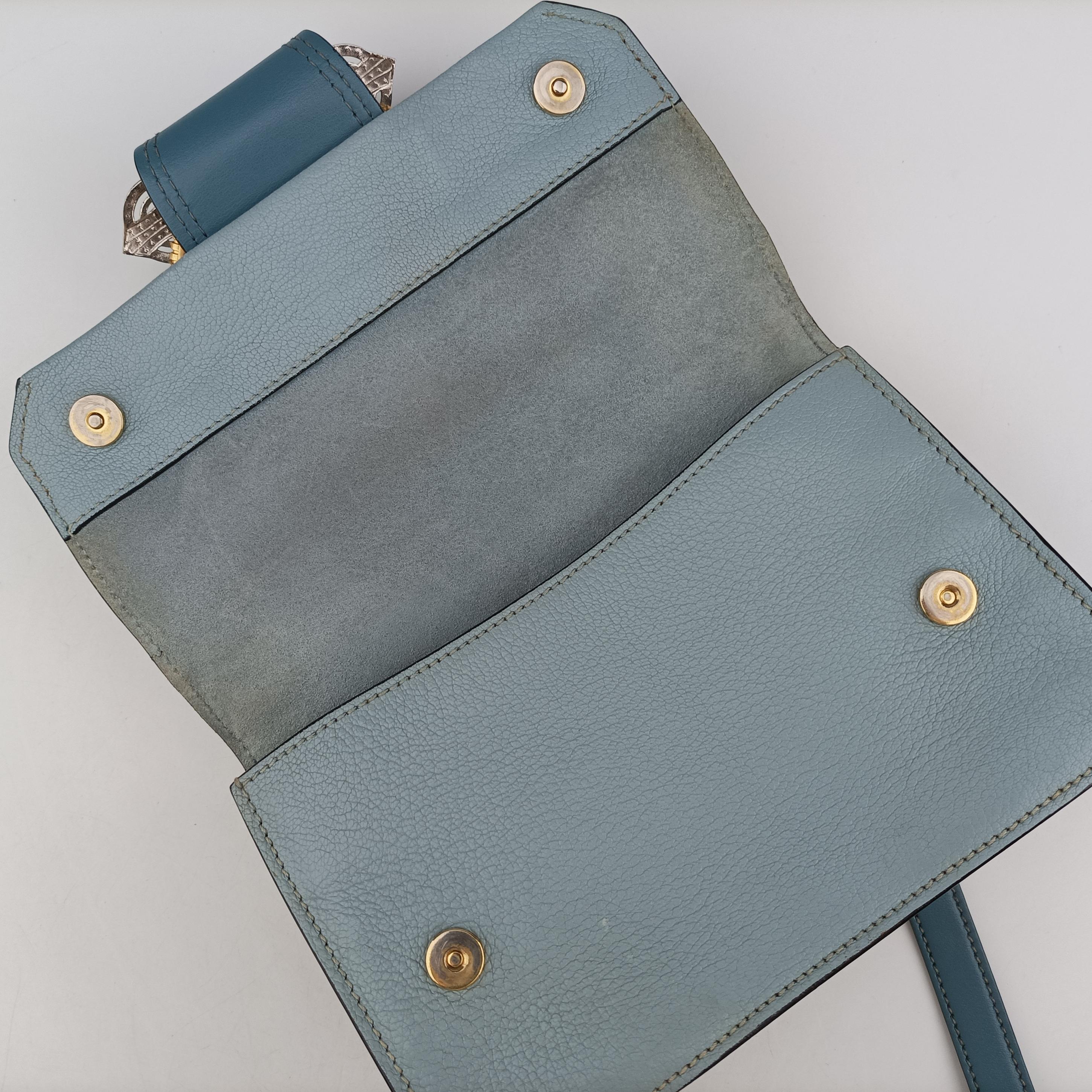 Pre-owned Miu Miu Miu Lady Blue×multiclor Leather  shoulderbag | stylenewstar