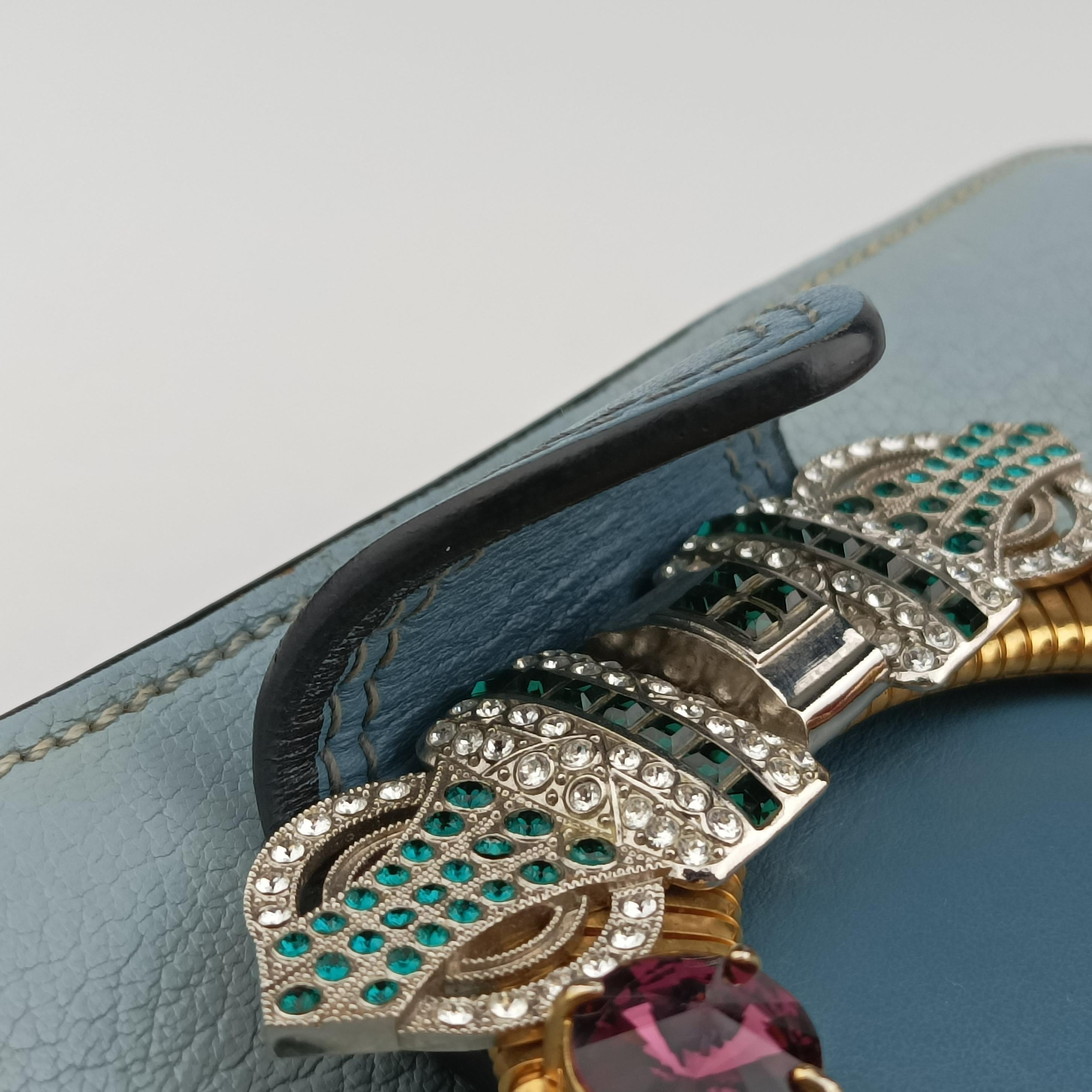 Pre-owned Miu Miu Miu Lady Blue×multiclor Leather  shoulderbag | stylenewstar